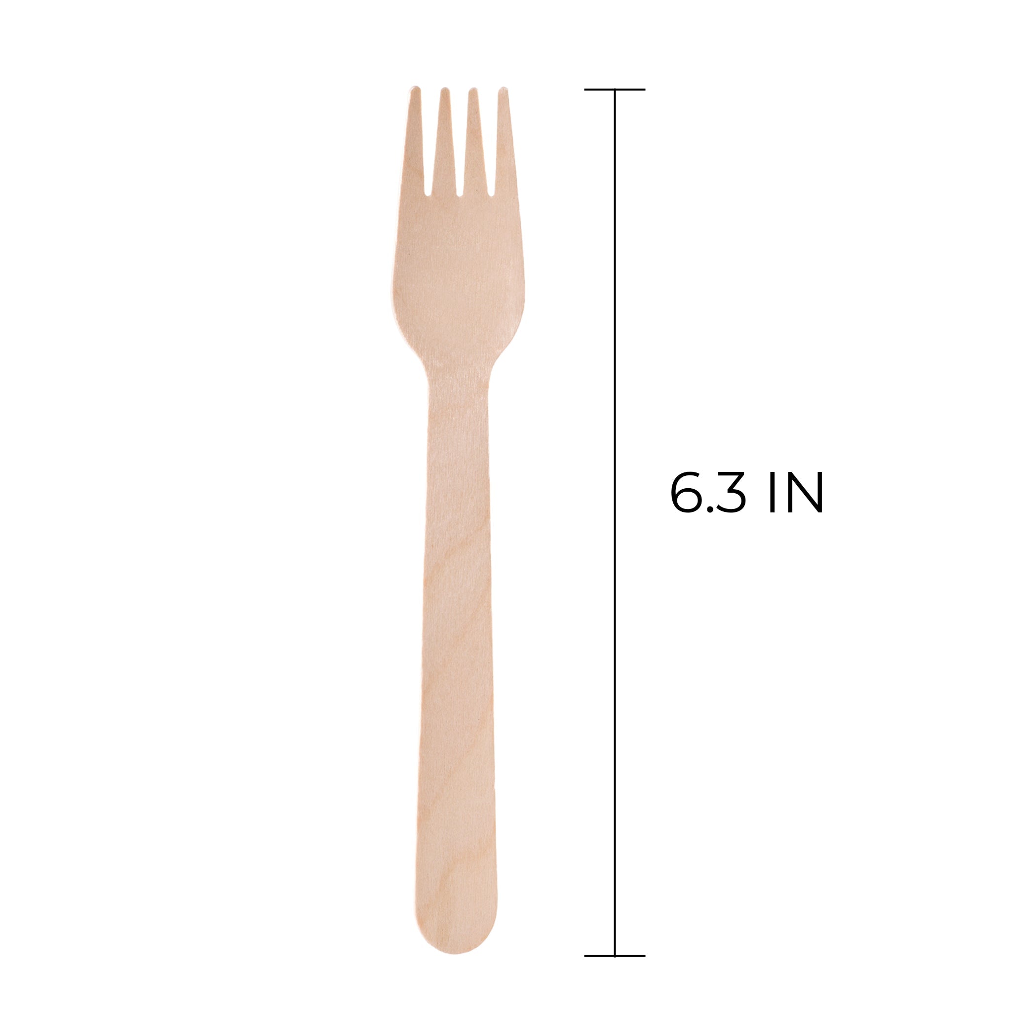 [1,000ct] 6.3" Compostable Wooden Fork without wax | Brown - Biocean by Danube BlueBiocean