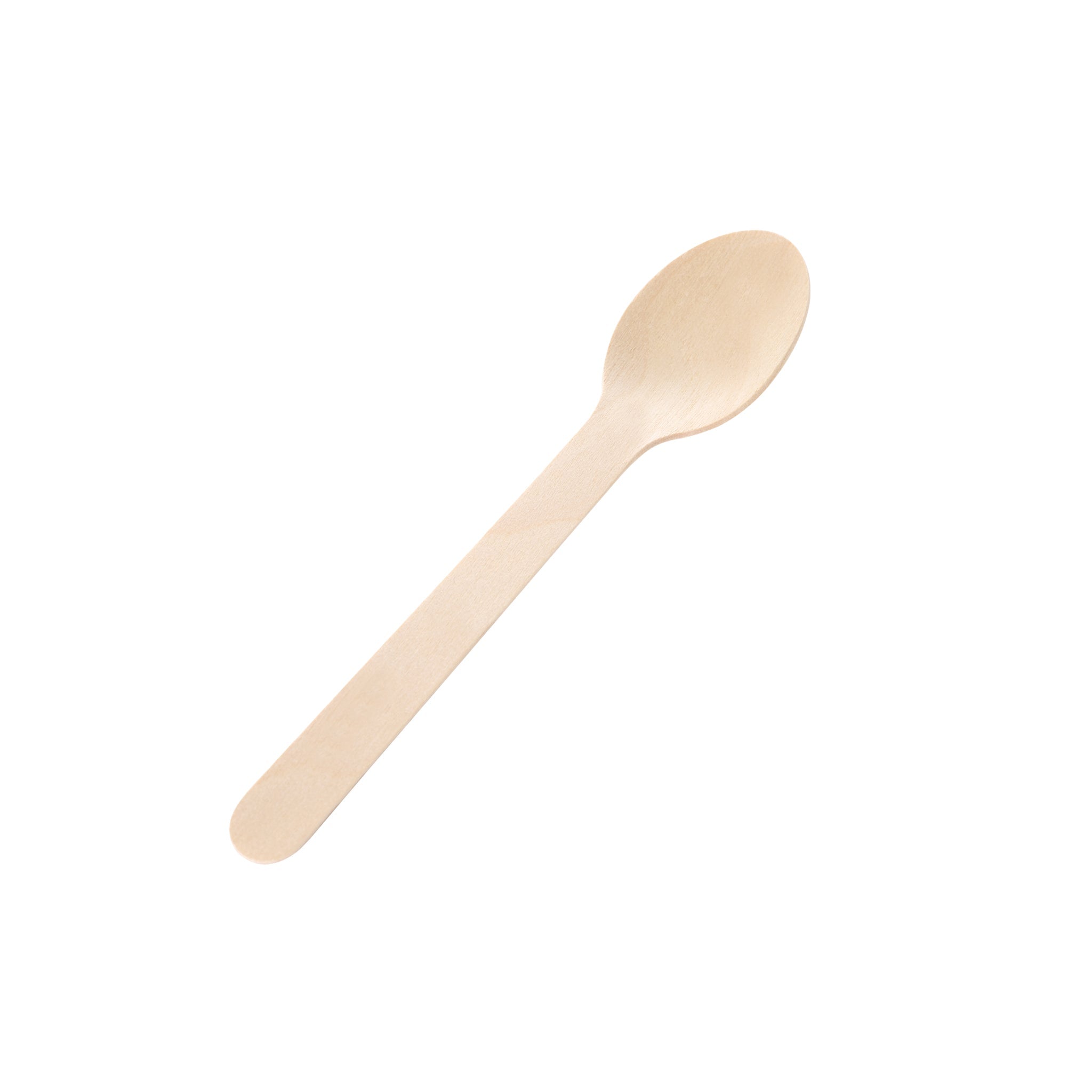 [1,000ct] 6.3" Compostable Wooden Spoon without wax | Brown - Biocean by Danube BlueBiocean