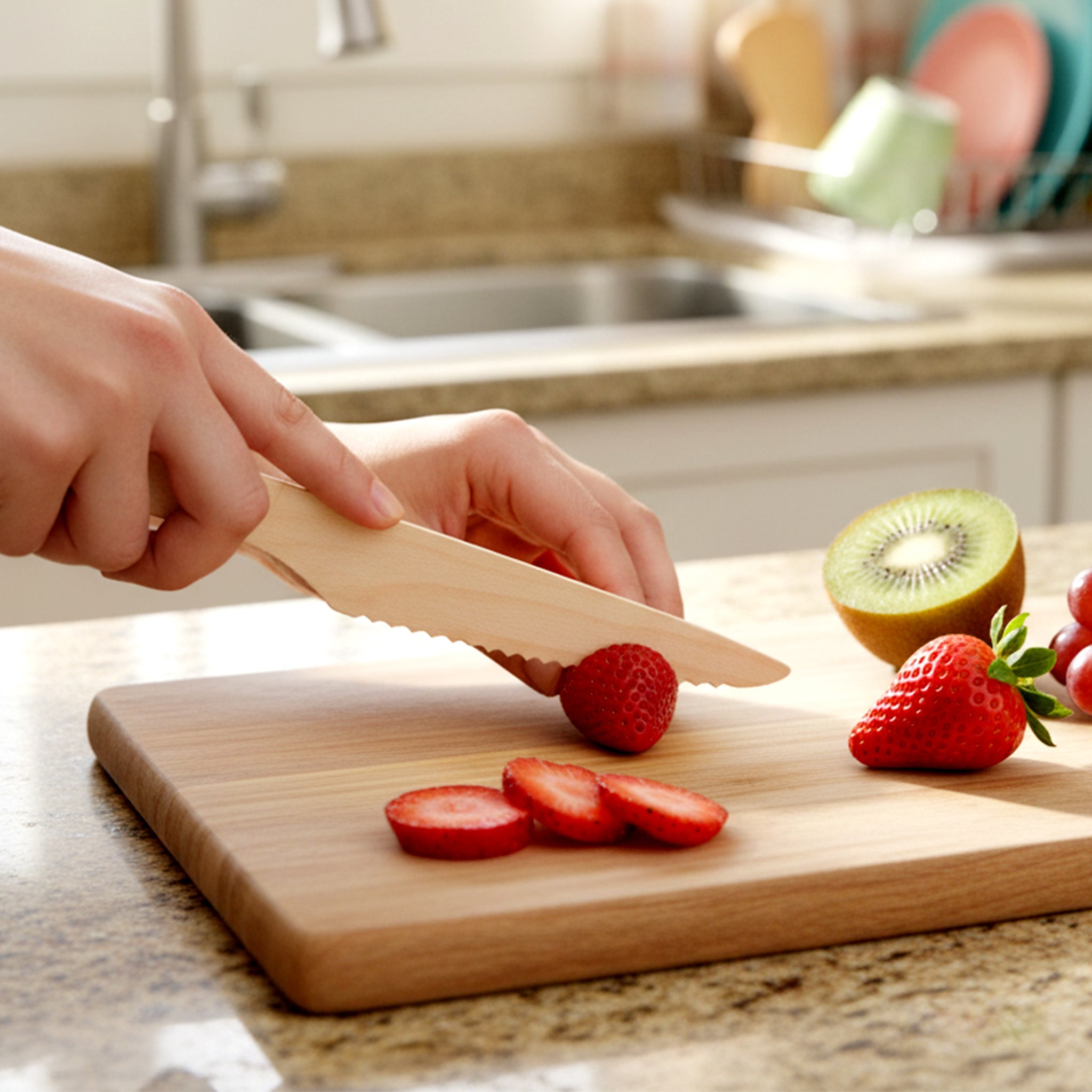 [1,000ct] 6.5" Compostable Wooden Knife without wax | Brown - Biocean by Danube BlueBiocean