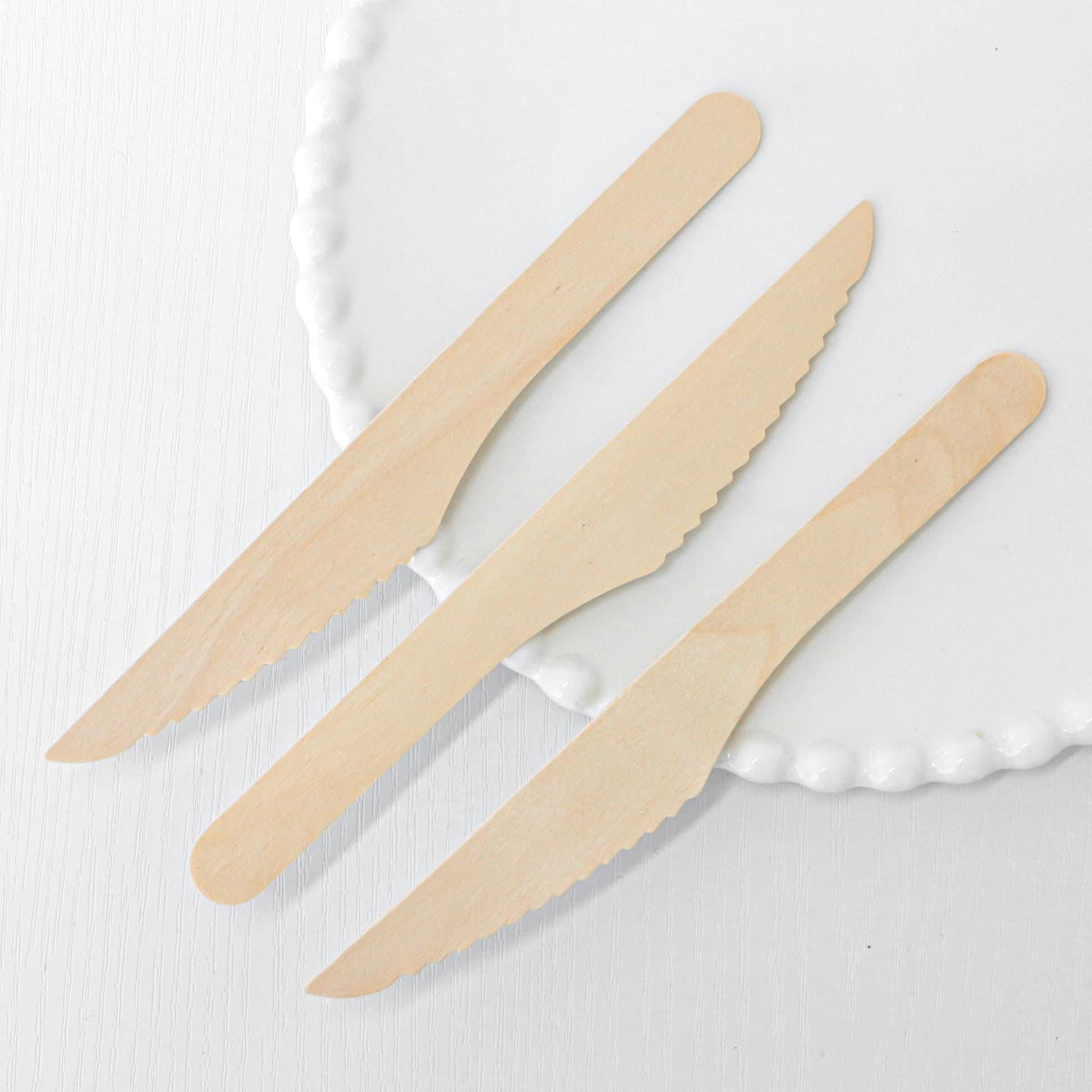 [1,000ct] 6.5" Compostable Wooden Knife without wax | Brown - Biocean by Danube BlueBiocean