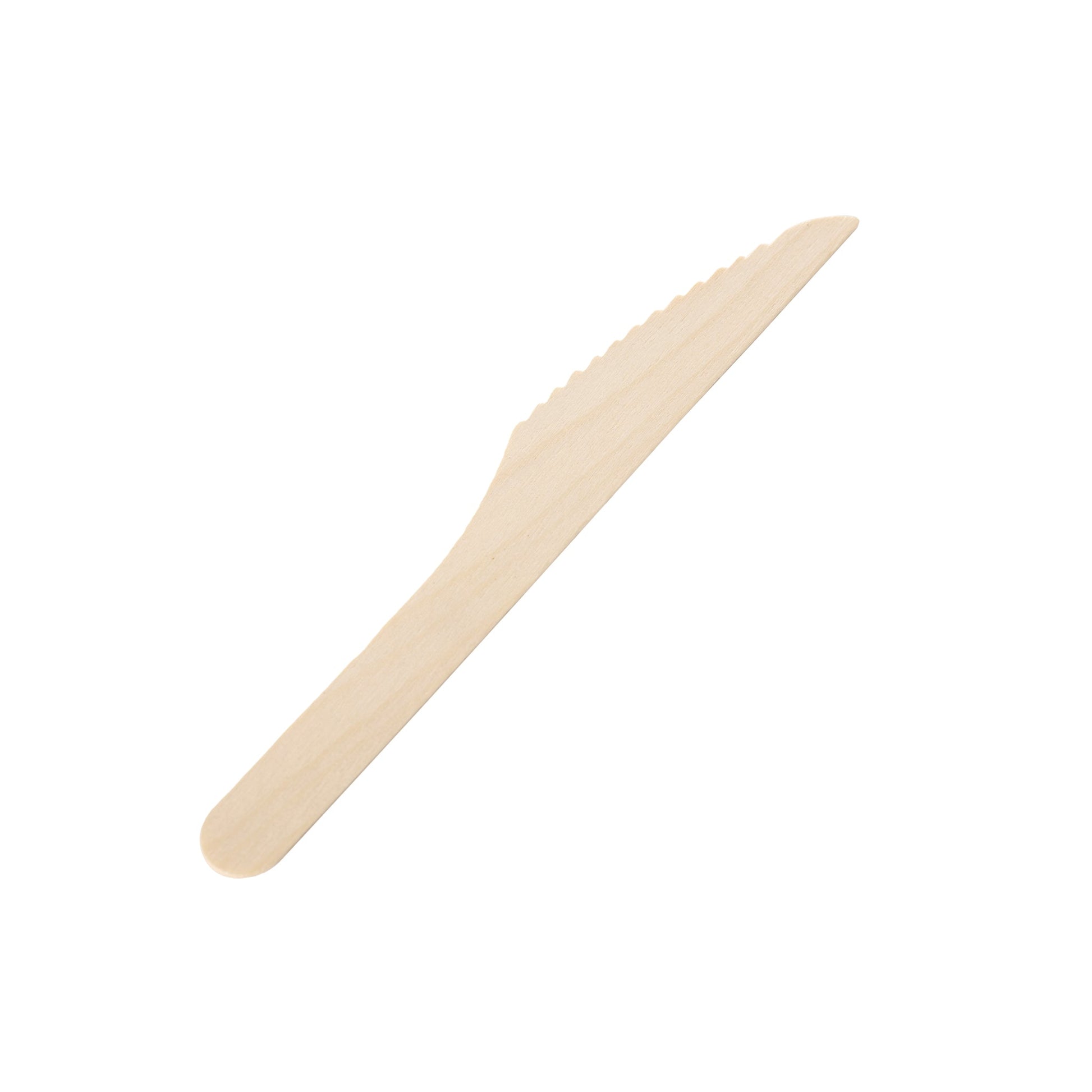 [1,000ct] 6.5" Compostable Wooden Knife without wax | Brown - Biocean by Danube BlueBiocean