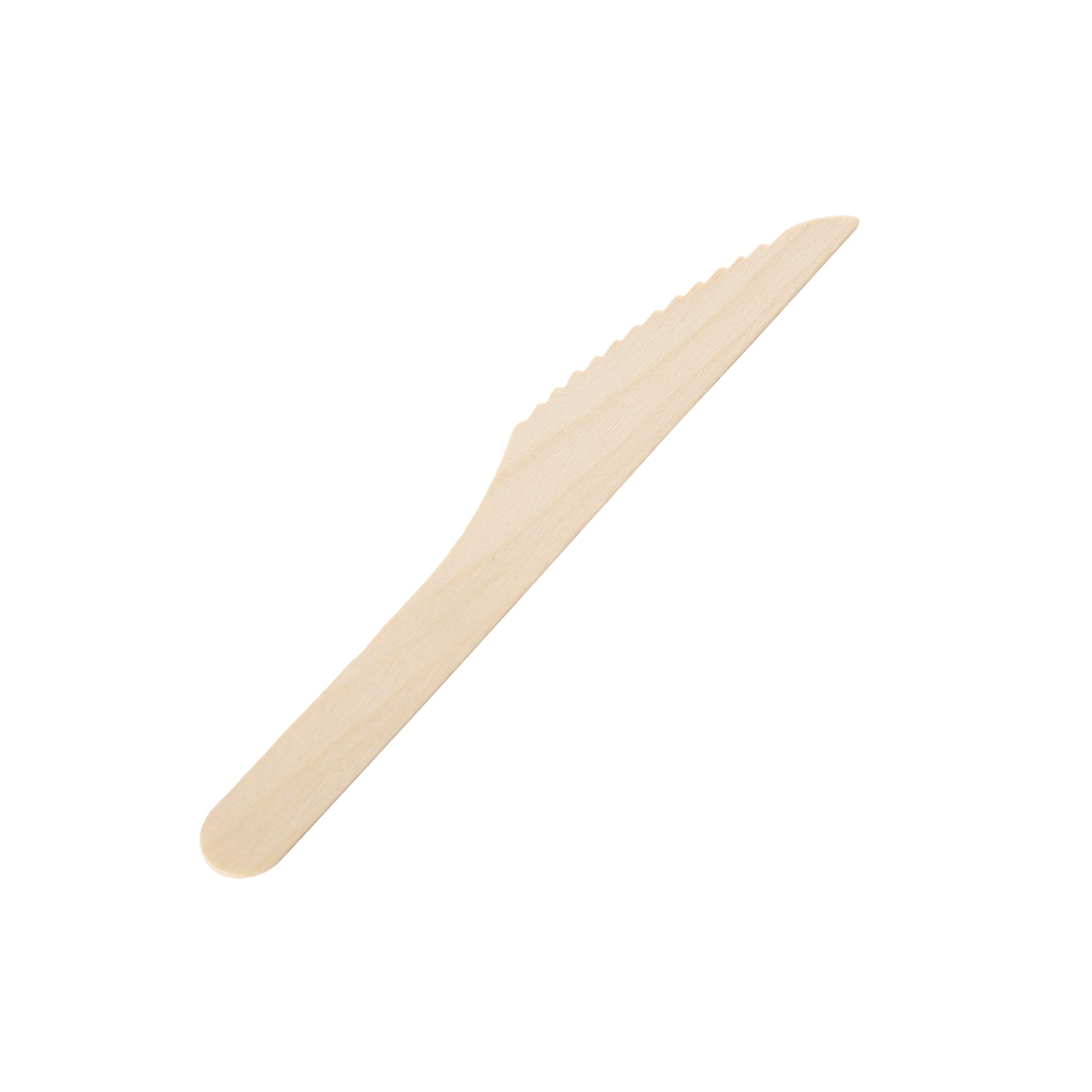 [1,000ct] 6.5" Compostable Wooden Knife without wax | Brown - Biocean by Danube BlueBiocean