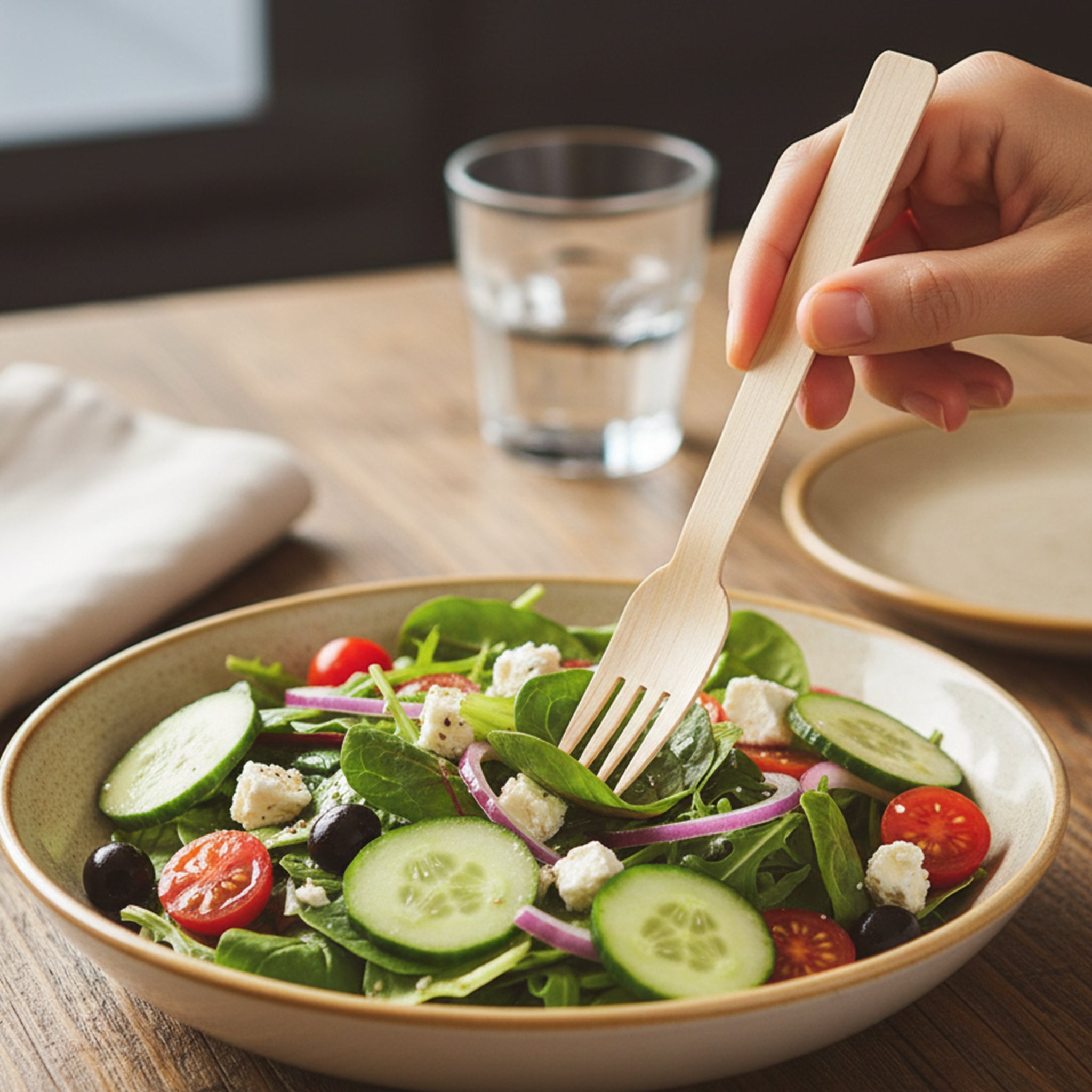 [1,000ct] 6.7" Compostable Bamboo Fork | Brown - Biocean by Danube BlueBiocean