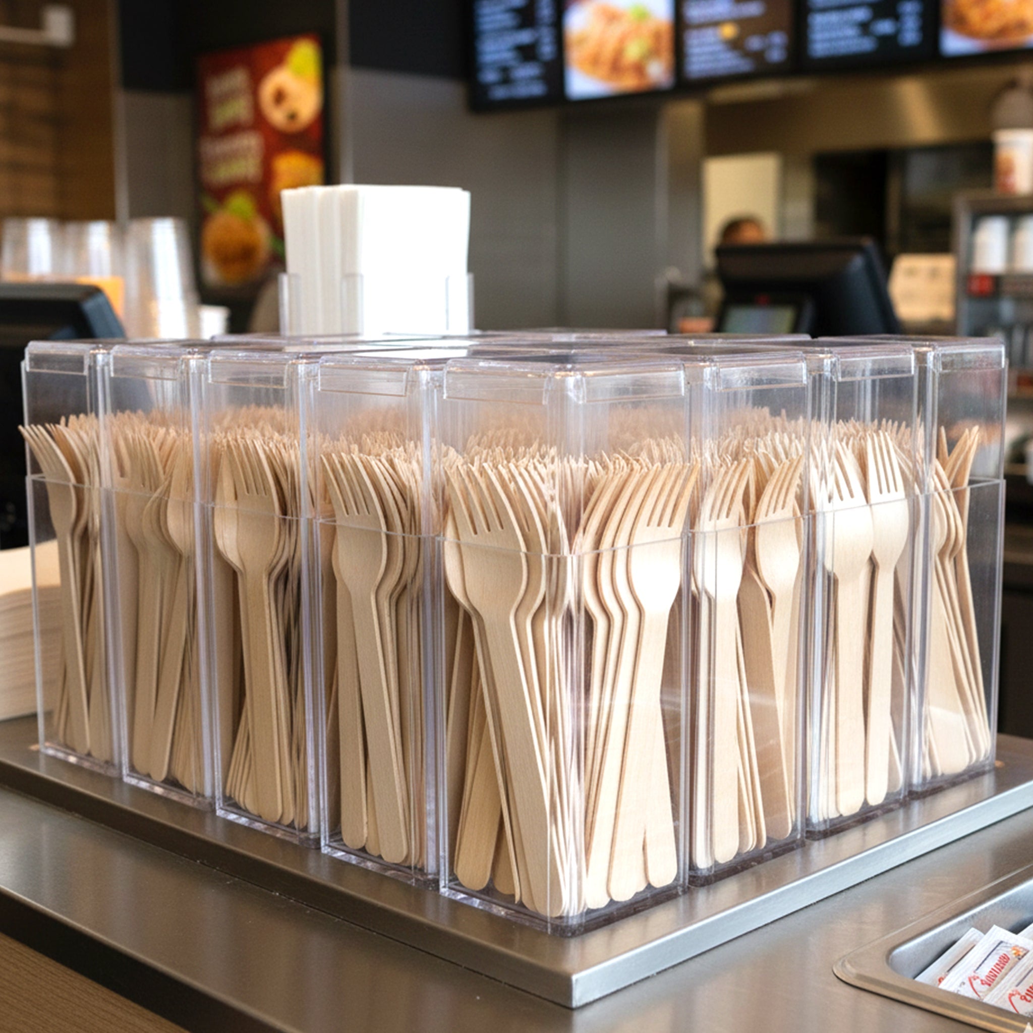 [1,000ct] 6.7" Compostable Bamboo Fork | Brown - Biocean by Danube BlueBiocean