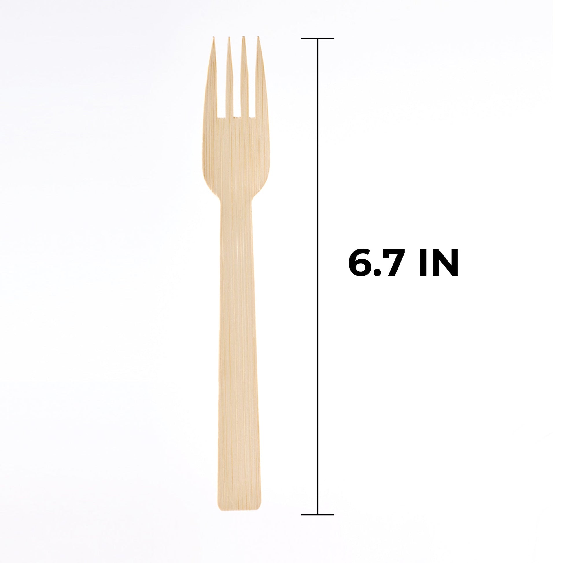 [1,000ct] 6.7" Compostable Bamboo Fork | Brown - Biocean by Danube BlueBiocean