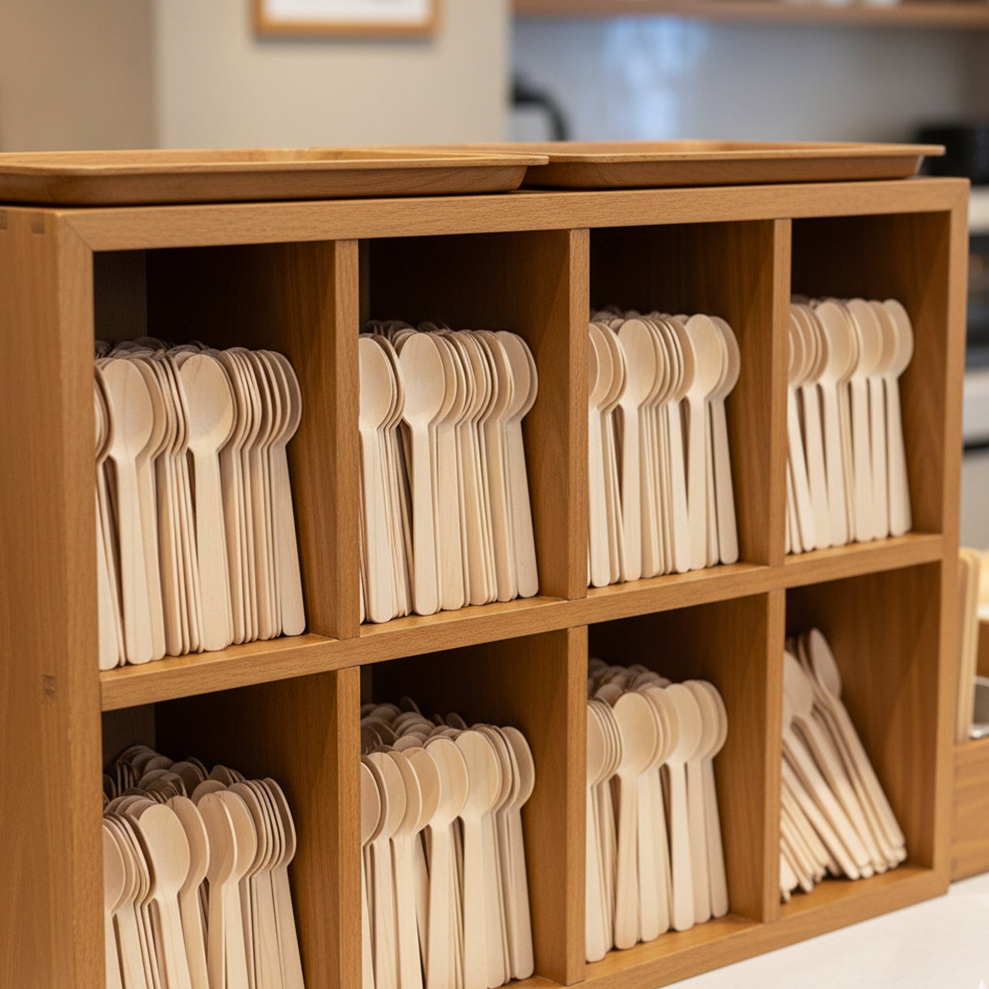 [1,000ct] 6.7" Compostable Bamboo Spoon | Brown - Biocean by Danube BlueBiocean