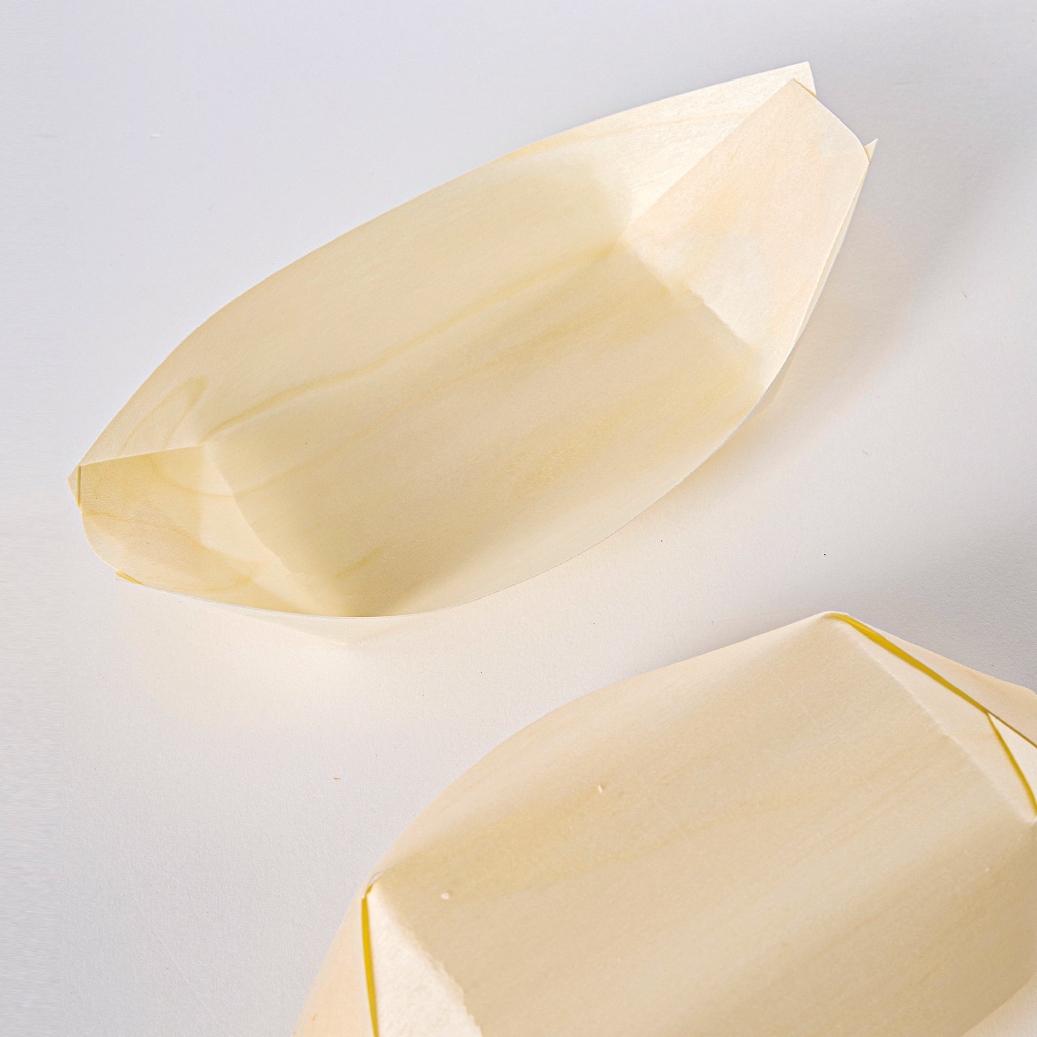 [1,000ct] 8" Disposable Wooden Food Boat | Brown - Biocean by Danube BlueBiocean