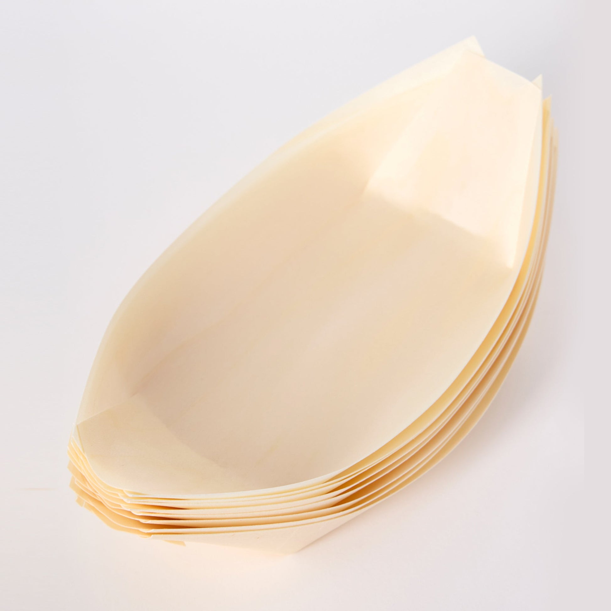 [1,000ct] 8" Disposable Wooden Food Boat | Brown - Biocean by Danube BlueBiocean