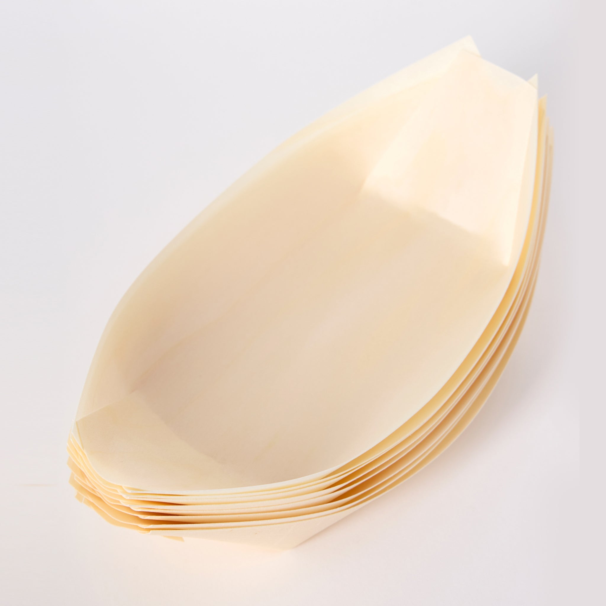 [1,000ct] 8" Disposable Wooden Food Boat | Brown - Biocean by Danube BlueBiocean