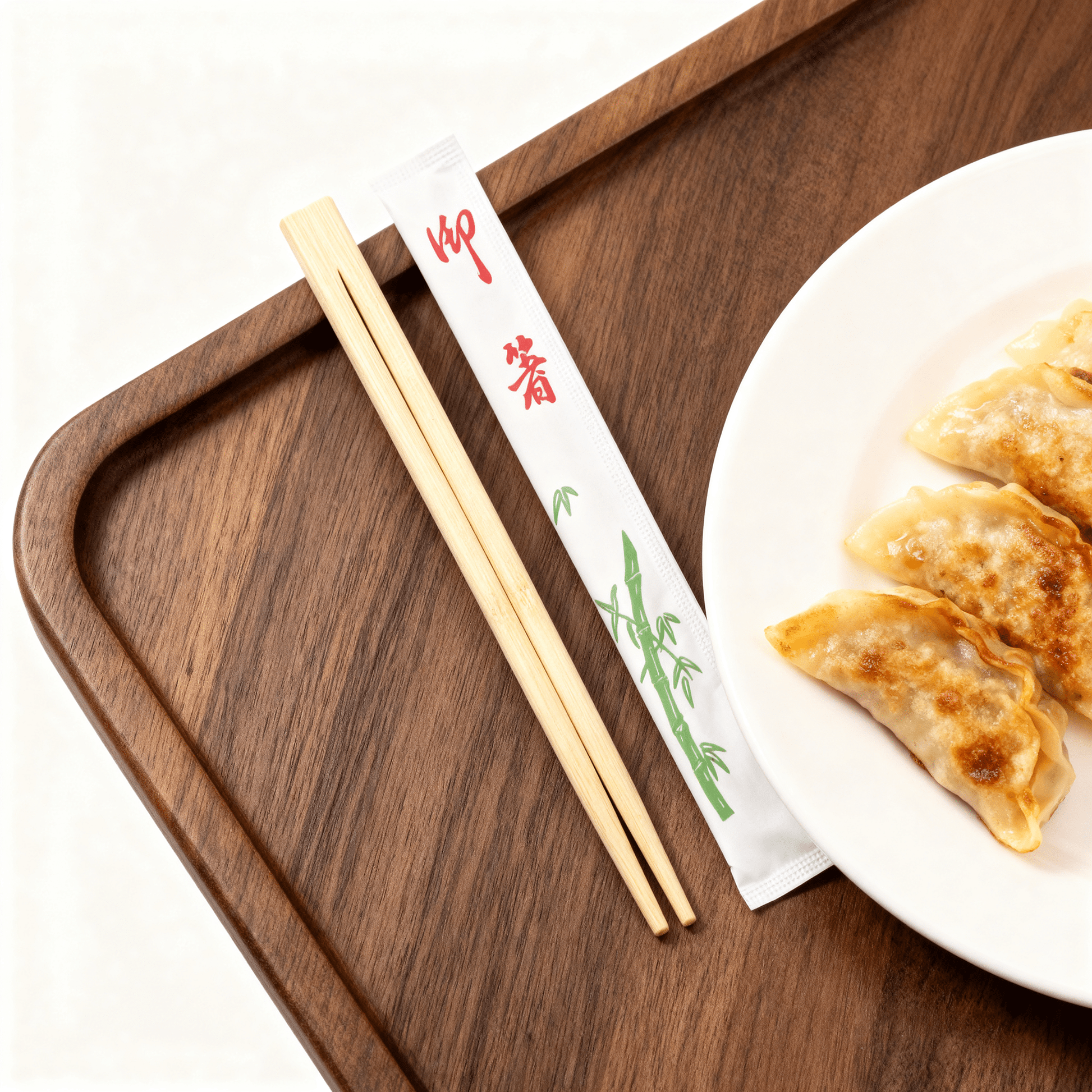 [1,000ct] 8.8" Twin Paper - Wrapped Bamboo Chopsticks - knots - Biocean by Danube BlueBiocean