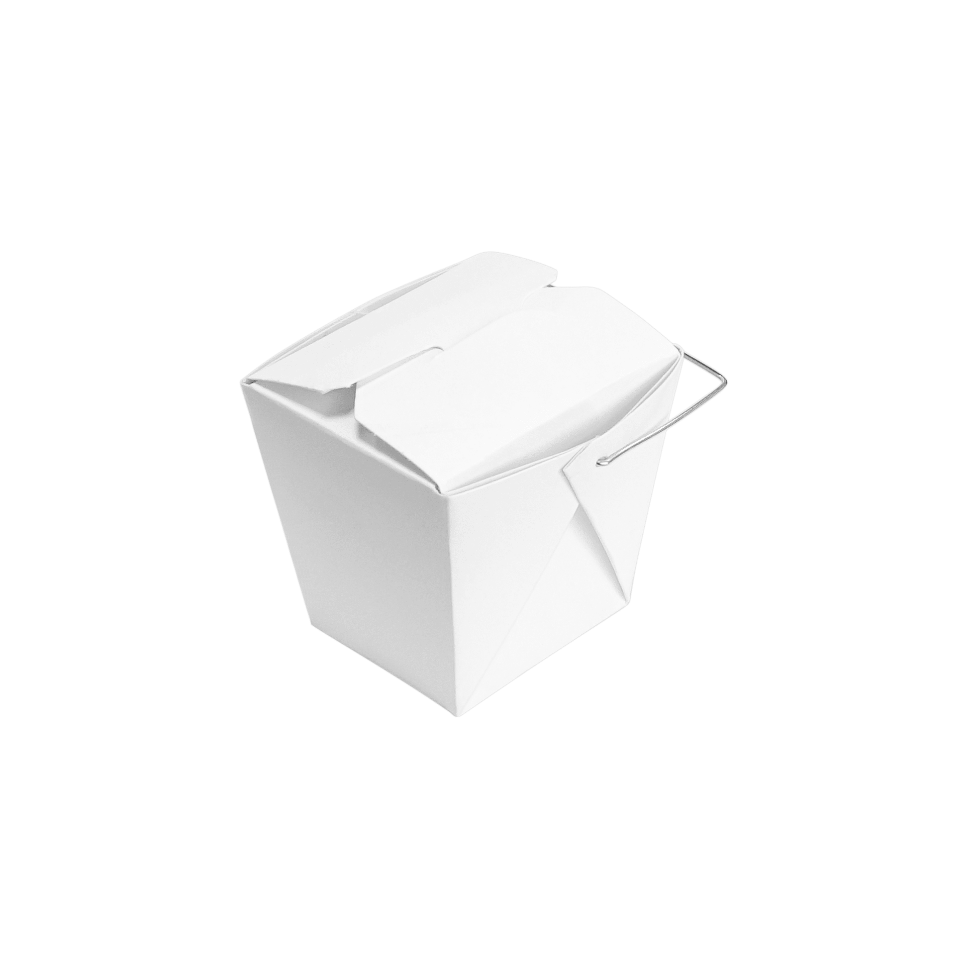 [1,000ct] 8oz Paper Take - Out Container with Wire Handle | White - Biocean by Danube BlueBiocean