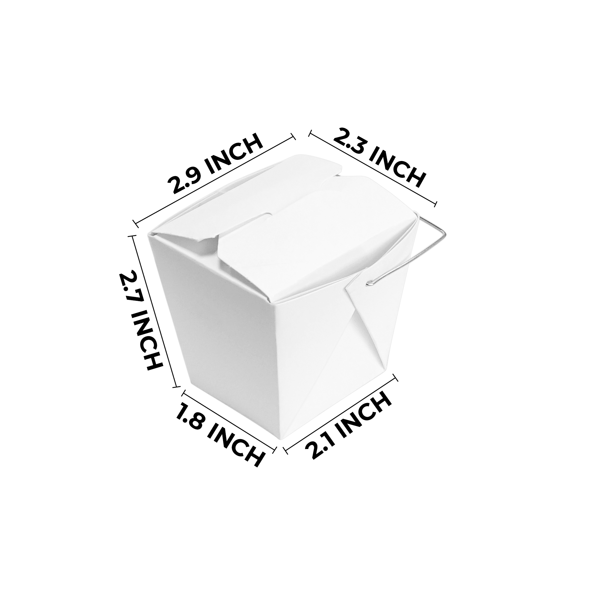 [1,000ct] 8oz Paper Take - Out Container with Wire Handle | White - Biocean by Danube BlueBiocean