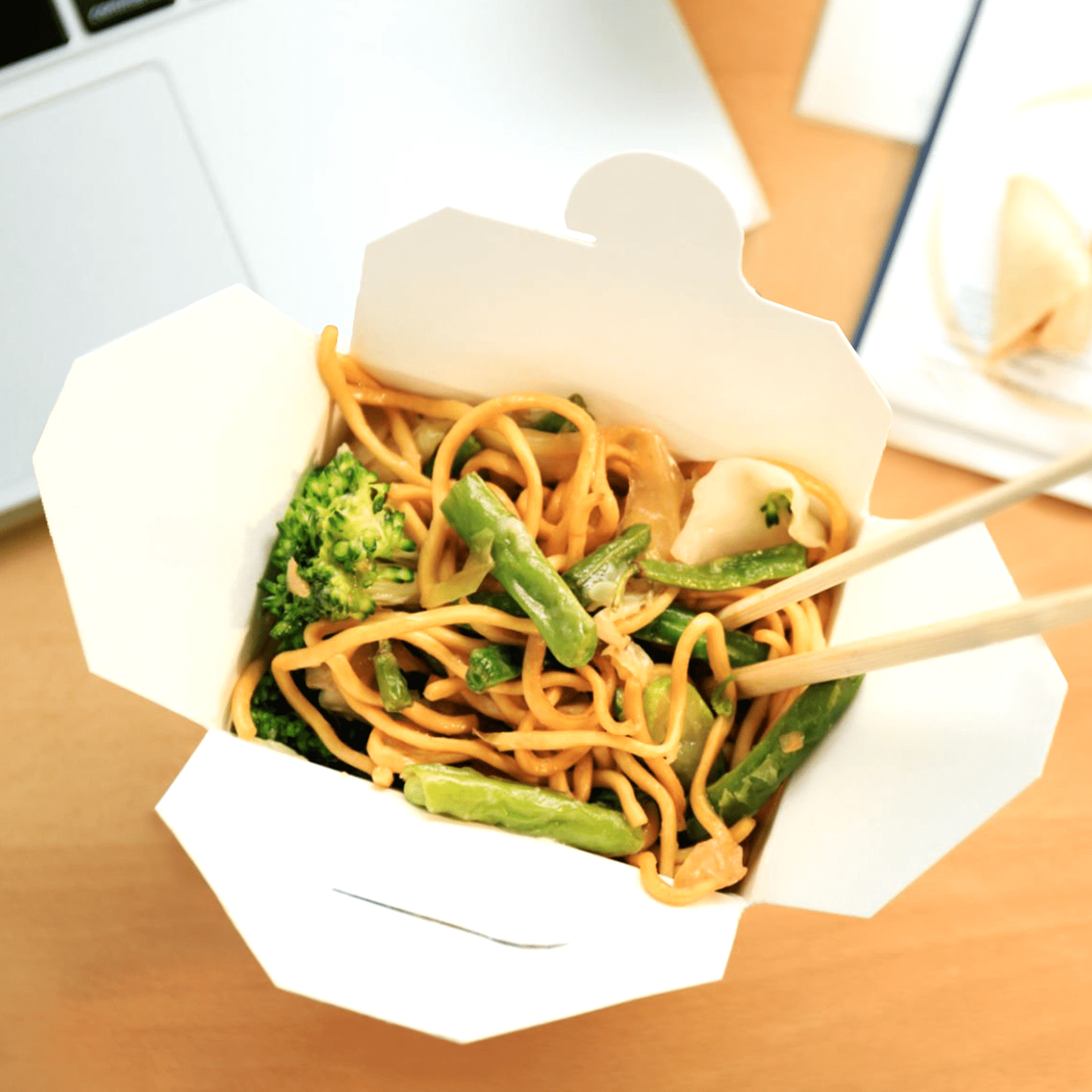 [1,000ct] 8oz Paper Take - Out Container with Wire Handle | White - Biocean by Danube BlueBiocean