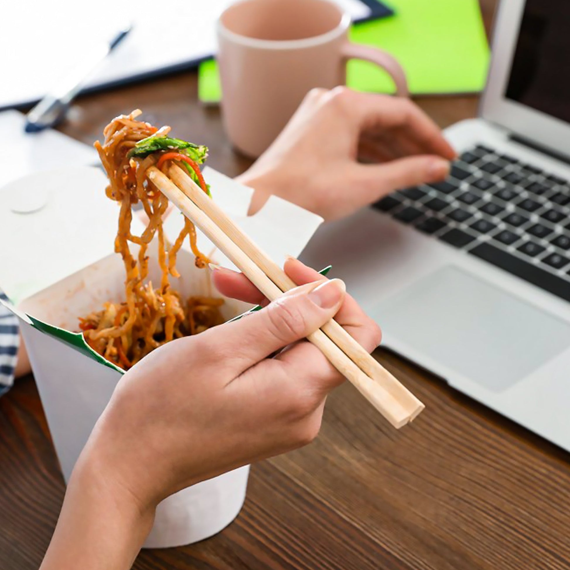 [1,000ct] 9" Twin Paper - Wrapped Bamboo Chopsticks - Biocean by Danube BlueBiocean