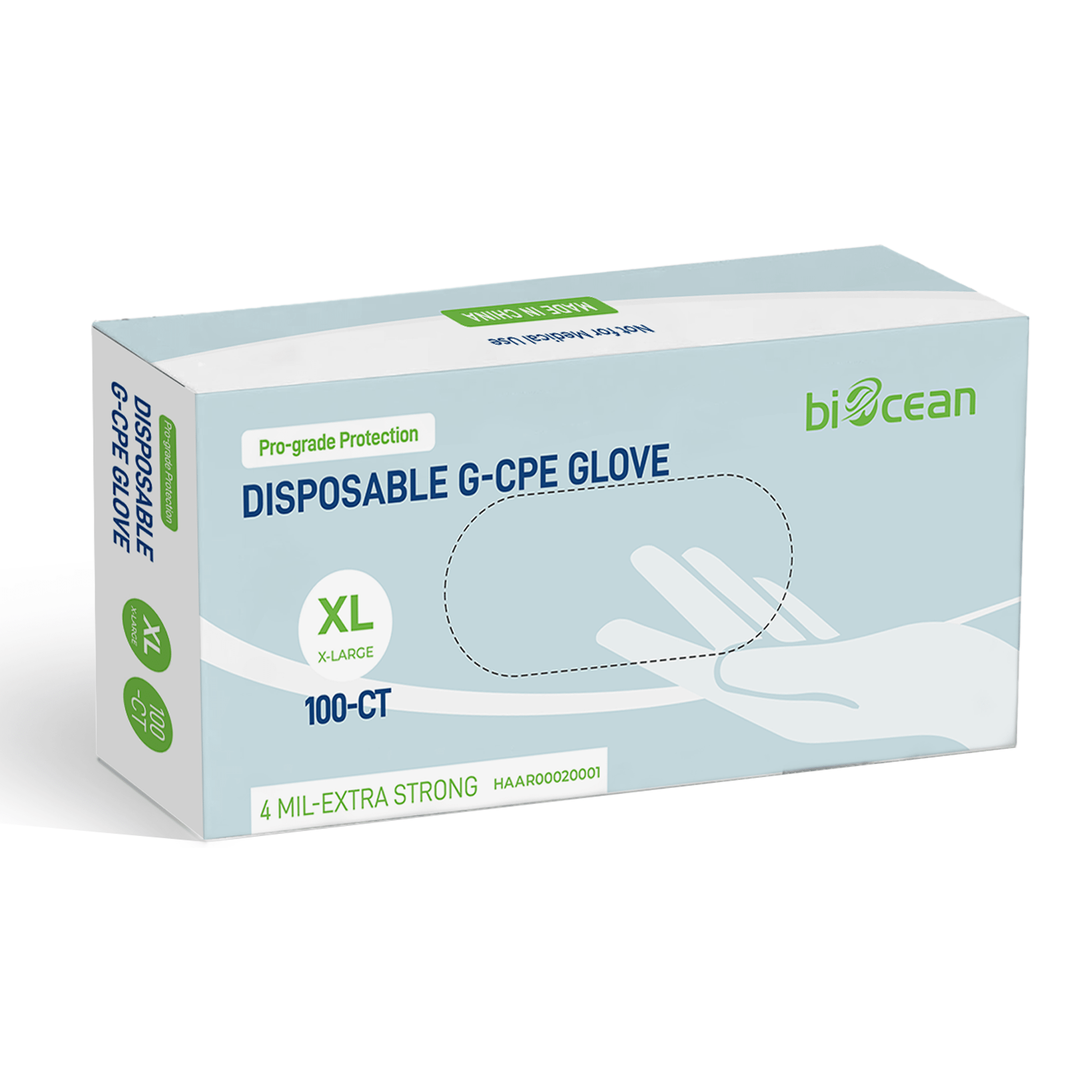 [1,000ct] Disposable CPE Gloves | X-Large | Clear - Biocean by Danube BlueBiocean