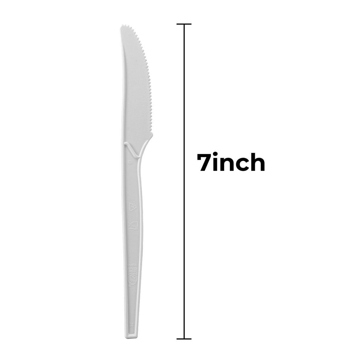 [1,000ct] PLA Heavy Weight Knives | White - Biocean by Danube BlueBiocean