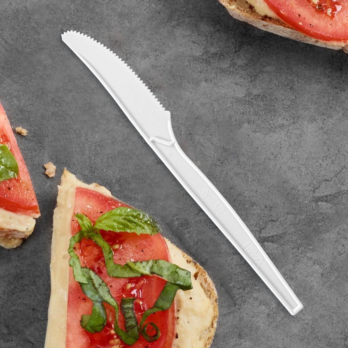 [1,000ct] PLA Heavy Weight Knives | White - Biocean by Danube BlueBiocean