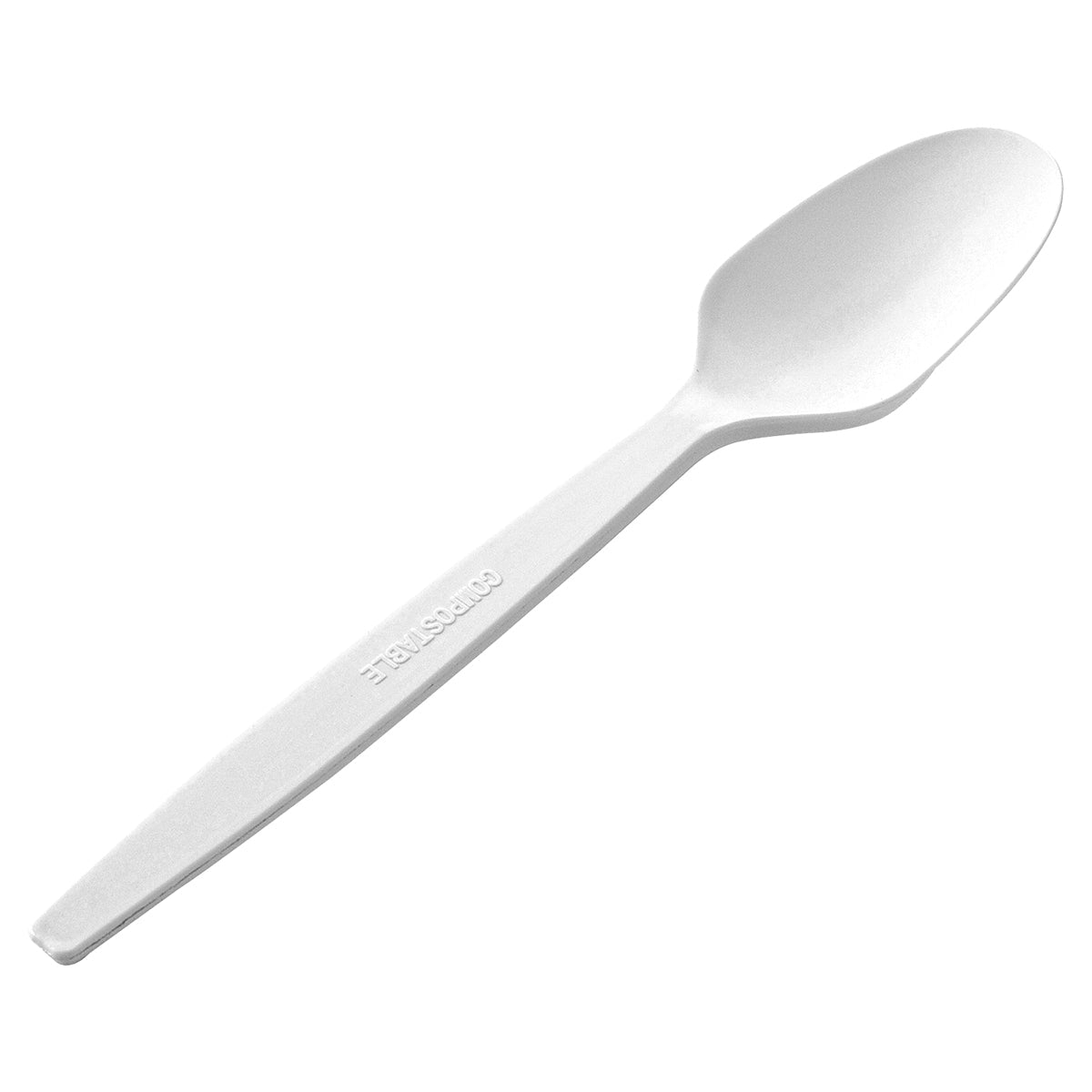 [1,000ct] PLA Heavy Weight Tea Spoons | White - Biocean by Danube BlueBiocean