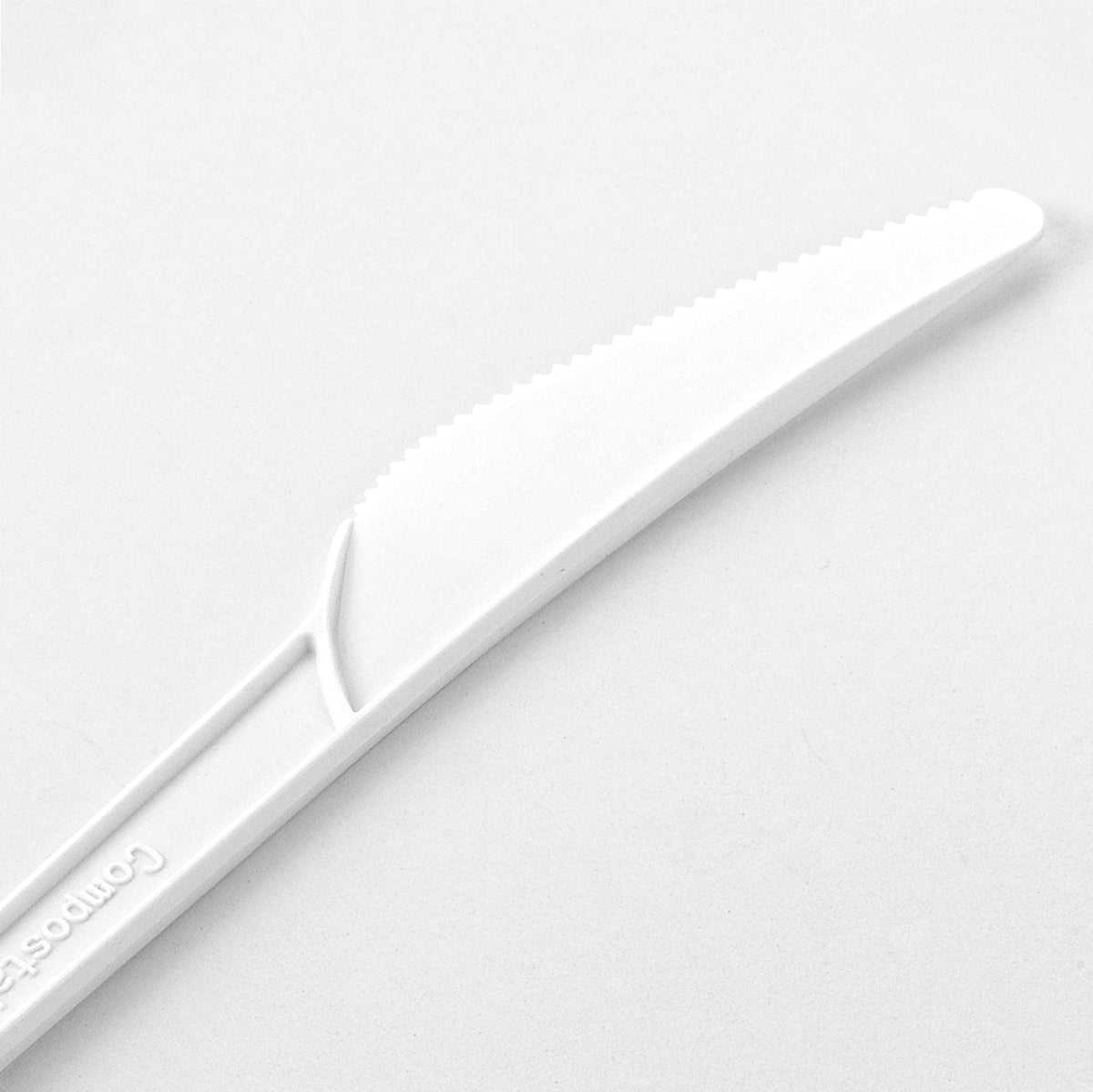 [1,000ct] PLA Medium Weight Knives | White - Biocean by Danube BlueBiocean