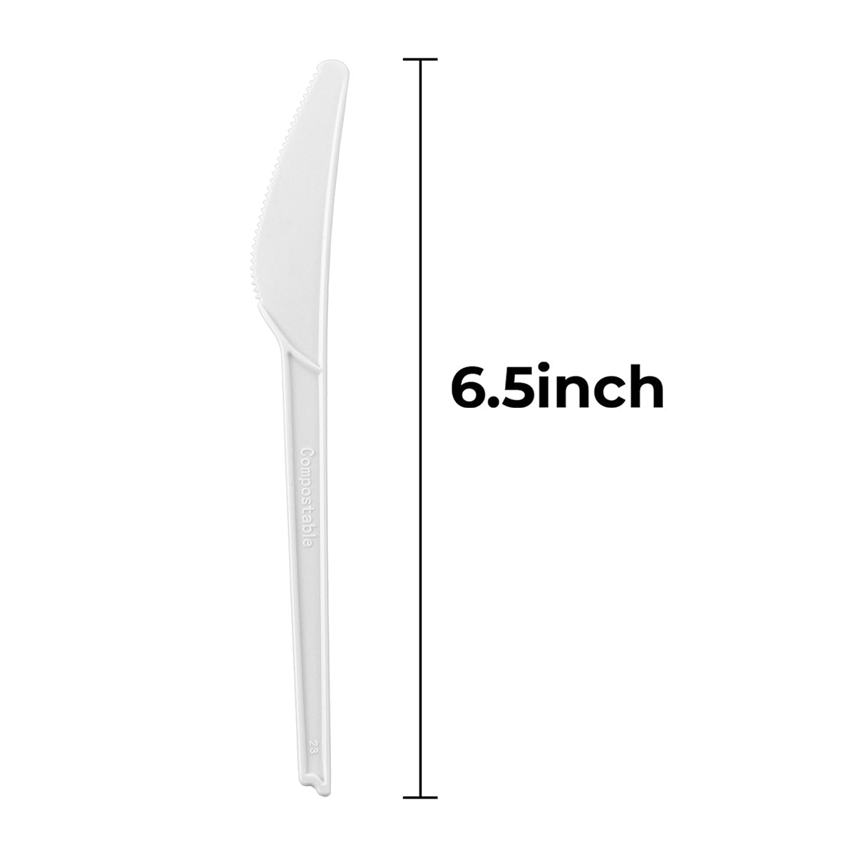 [1,000ct] PLA Medium Weight Knives | White - Biocean by Danube BlueBiocean