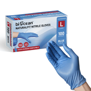 [1,000ct] Powder - Free Nitrile Gloves | Large | Blue - Biocean by Danube BlueBiocean