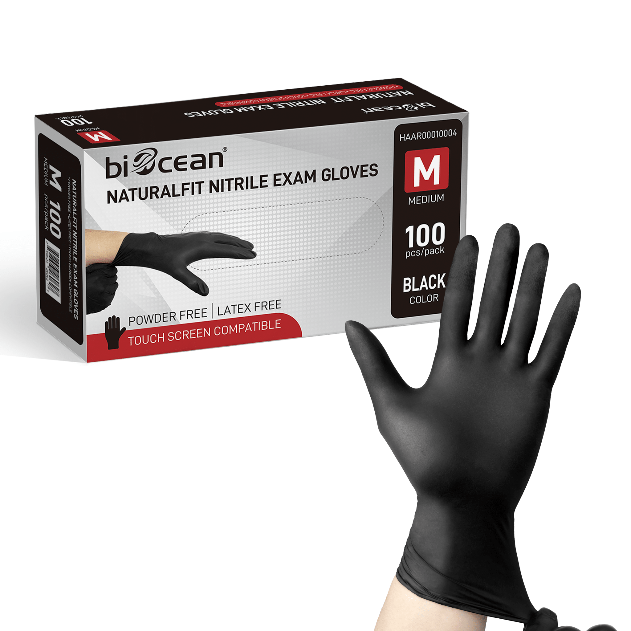 [1,000ct] Powder-Free Nitrile Gloves | Medium | Black - Biocean by Danube BlueBiocean