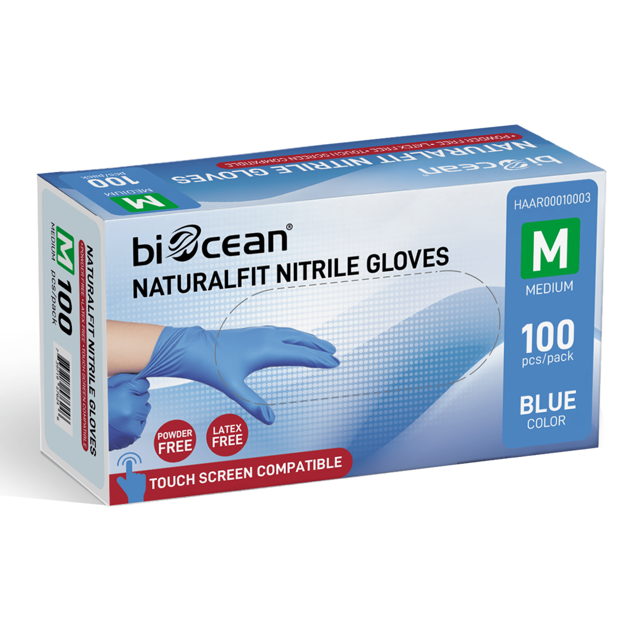 [1,000ct] Powder - Free Nitrile Gloves | Medium | Blue - Biocean by Danube BlueBiocean