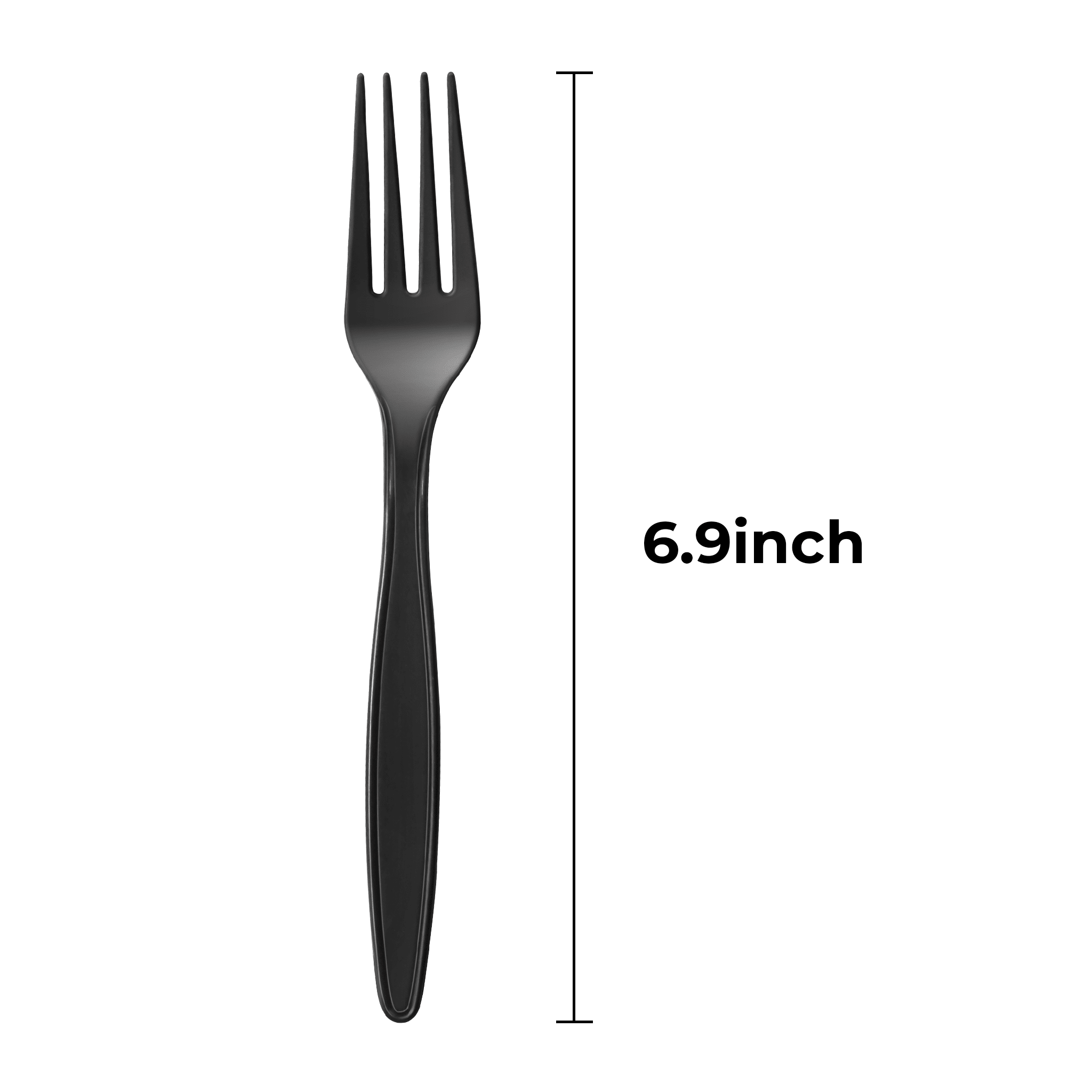 [1,000ct] PP Plastic Extra Heavy Weight Wrapped Forks | Black - Biocean by Danube BlueBiocean