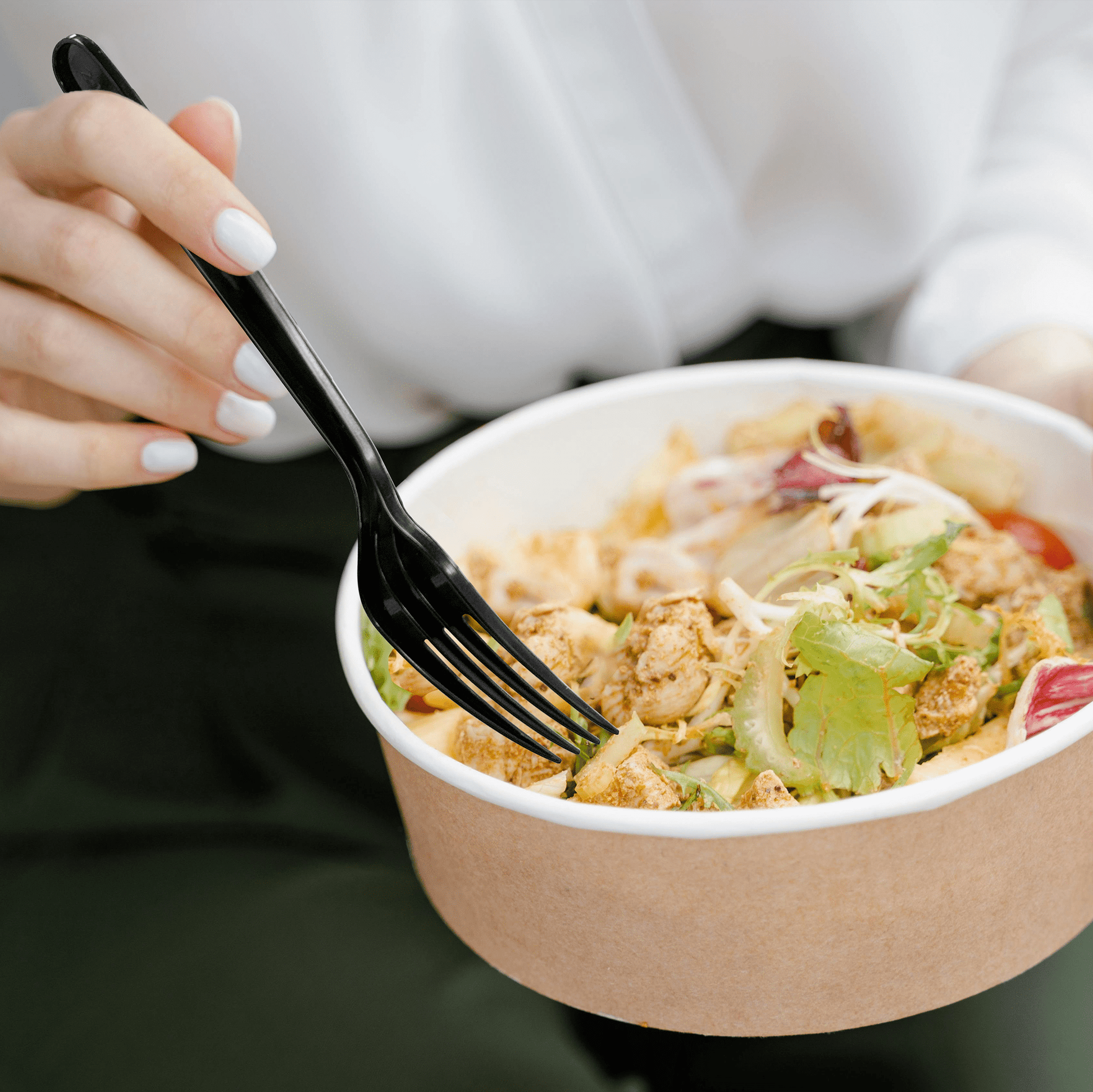 [1,000ct] PP Plastic Heavy Weight Cutlery Kits( Fork, Napkin) | Black - Biocean by Danube BlueBiocean