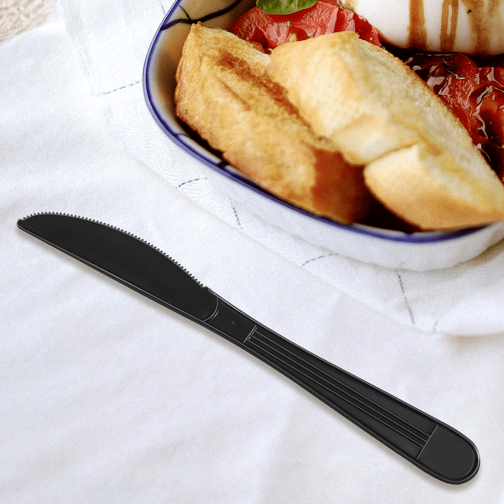 [1,000ct] PP Plastic Heavy Weight Knives | Black - Biocean by Danube BlueBiocean