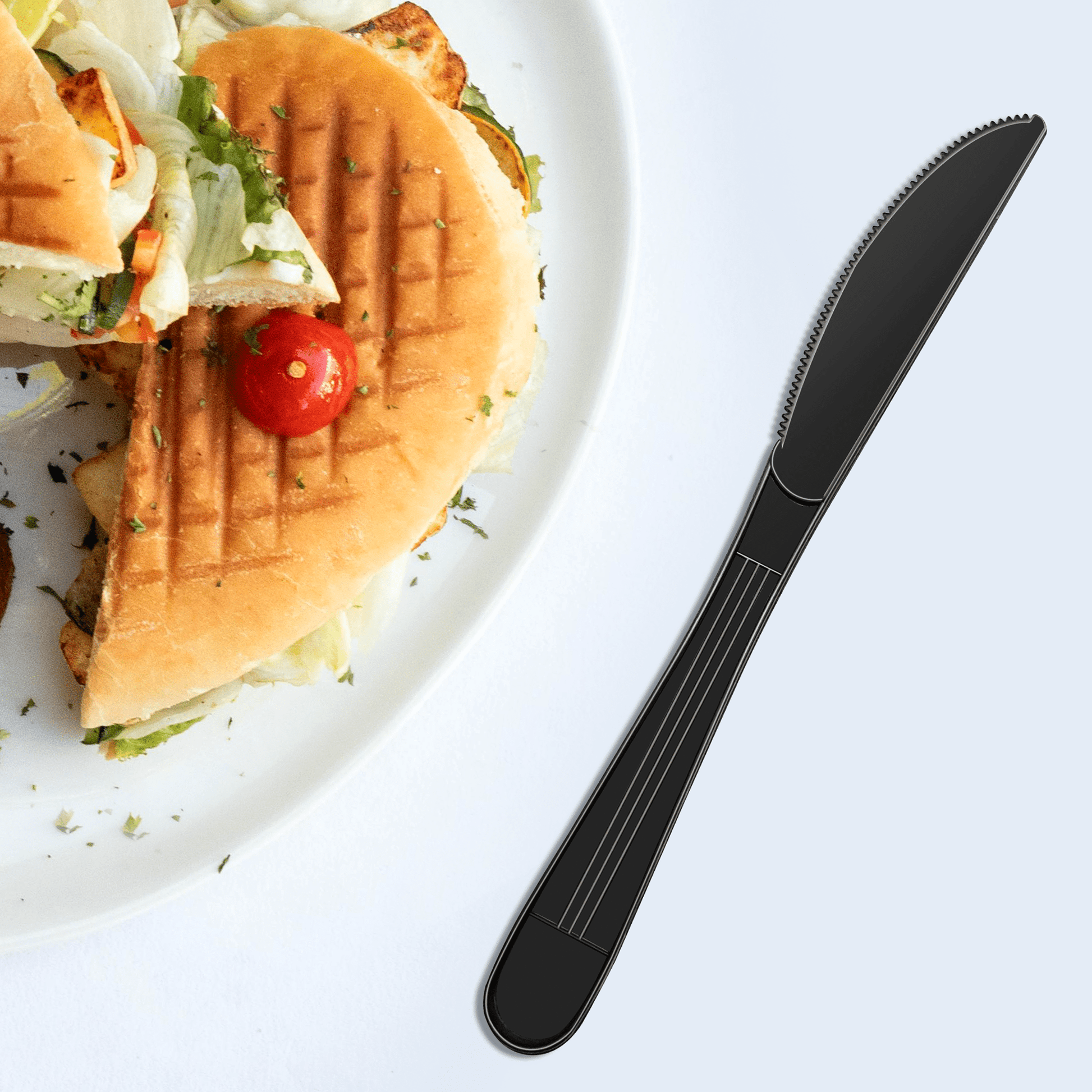 [1,000ct] PP Plastic Heavy Weight Knives | Black - Biocean by Danube BlueBiocean