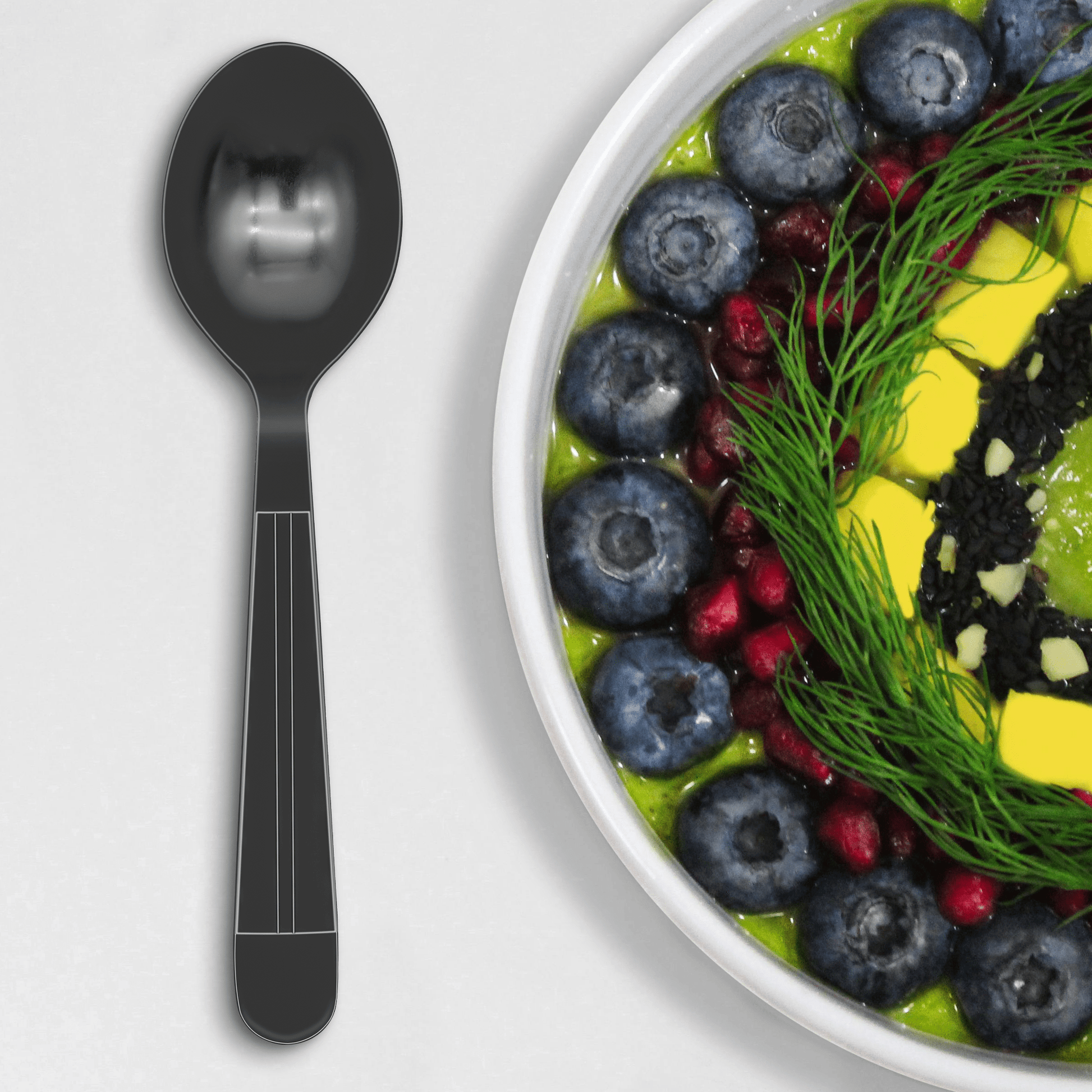 [1,000ct] PP Plastic Heavy Weight Soup Spoons | Black - Biocean by Danube BlueBiocean