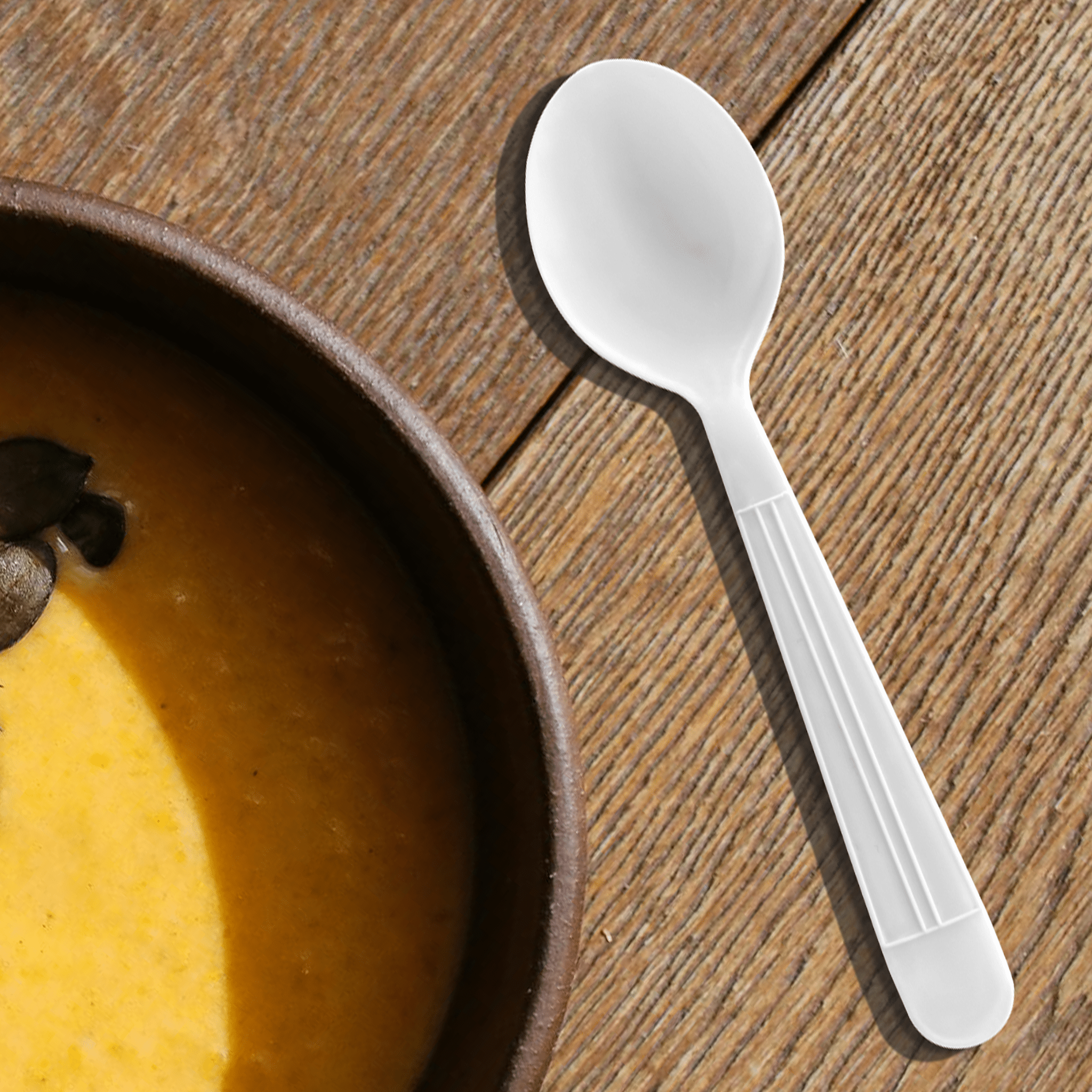 [1,000ct] PP Plastic Heavy Weight Soup Spoons | White - Biocean by Danube BlueBiocean