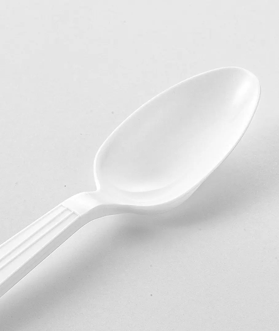 [1,000ct] PP Plastic Heavy Weight Tea Spoons | White - Biocean by Danube BlueBiocean