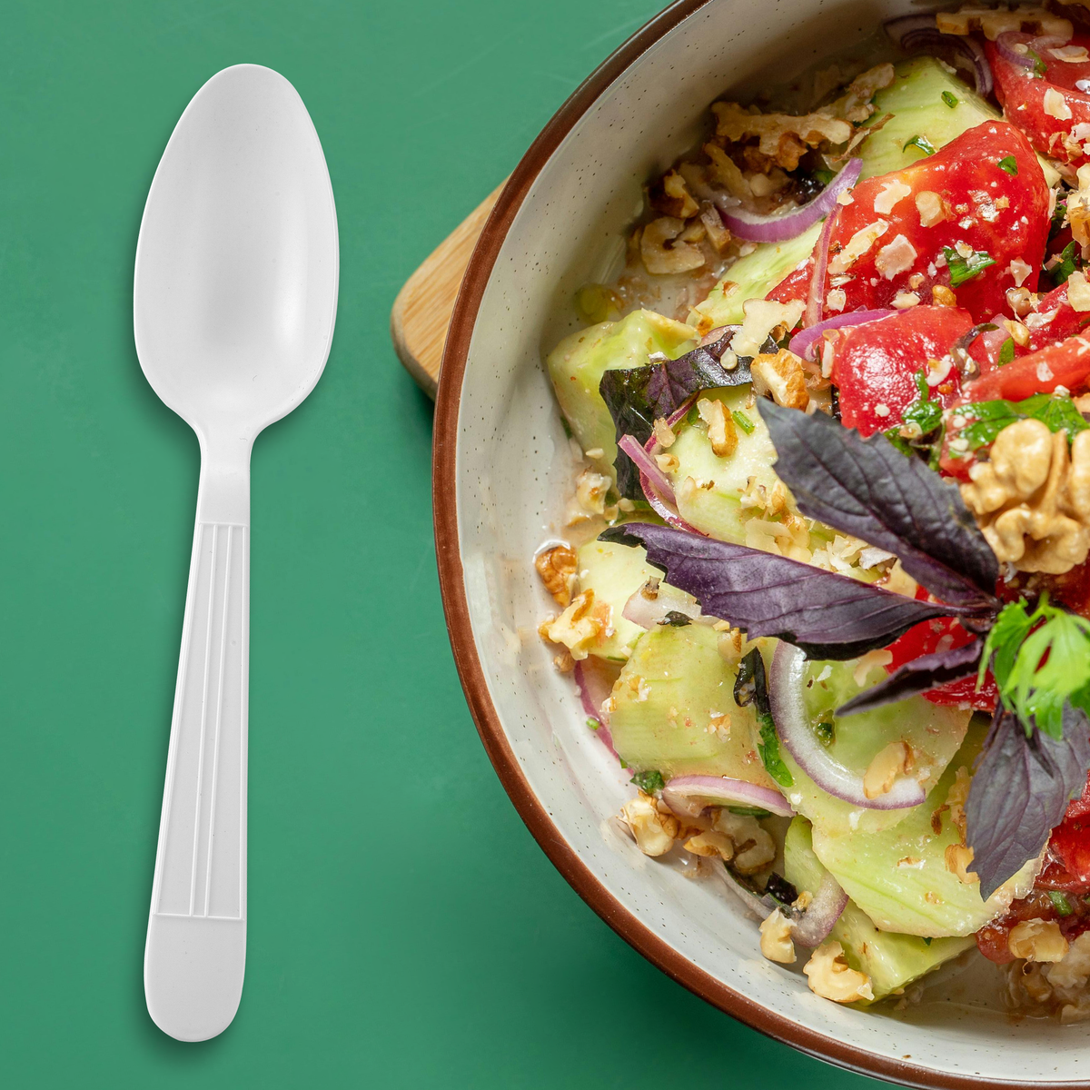 [1,000ct] PP Plastic Heavy Weight Tea Spoons | White - Biocean by Danube BlueBiocean