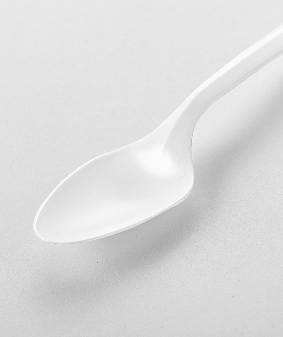 [1,000ct] PP Plastic Medium Weight Tea Spoons | White - Biocean by Danube BlueBiocean