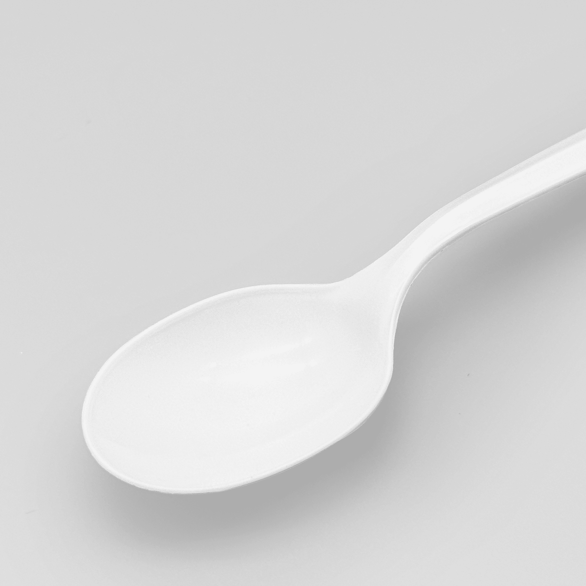 [1,000ct] PP Plastic Medium Weight Wrapped Soup Spoons | White - Biocean by Danube BlueBiocean