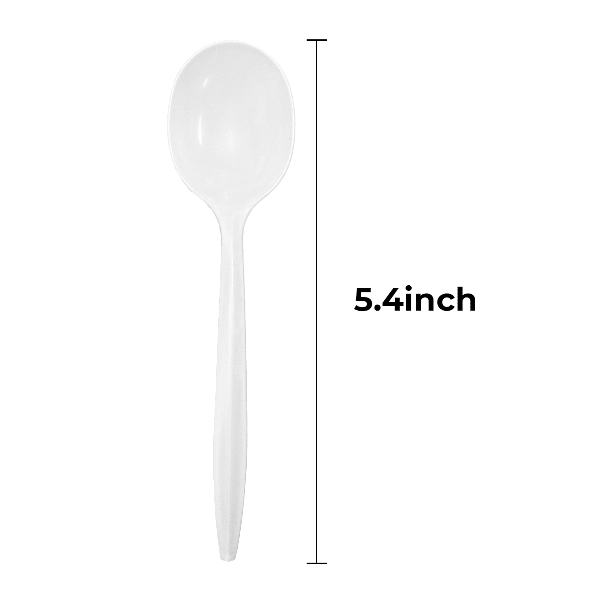 [1,000ct] PP Plastic Medium Weight Wrapped Soup Spoons | White - Biocean by Danube BlueBiocean