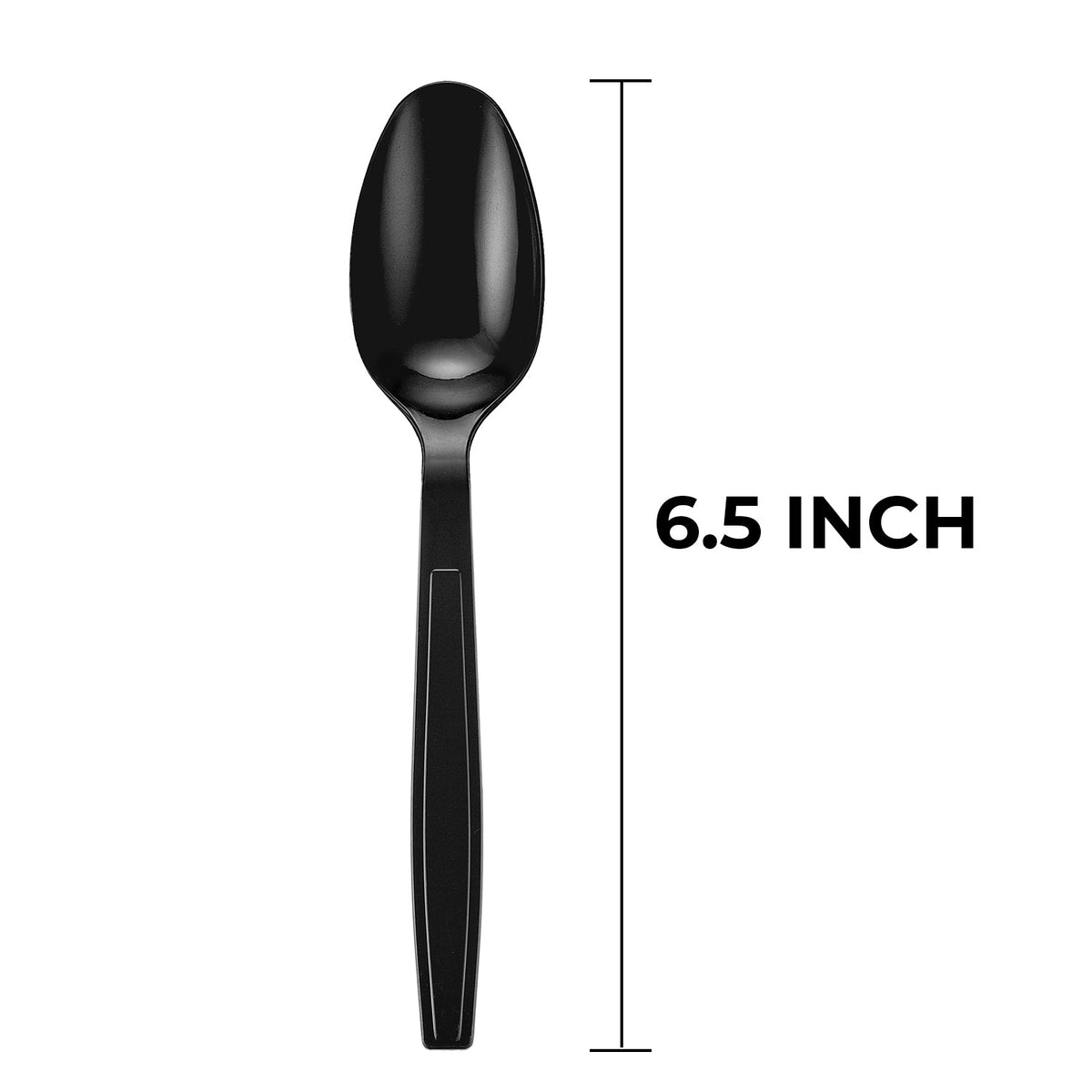 [1,000ct] PS Plastic Heavy Weight Tea Spoons | Black - Biocean by Danube BlueBiocean