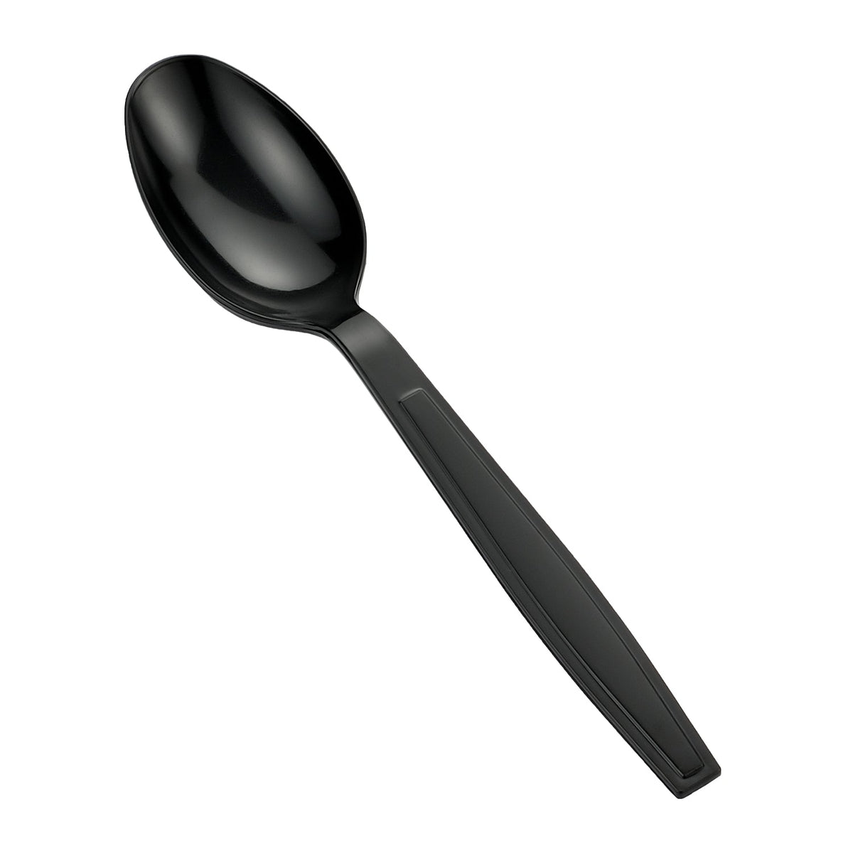 [1,000ct] PS Plastic Heavy Weight Tea Spoons | Black - Biocean by Danube BlueBiocean