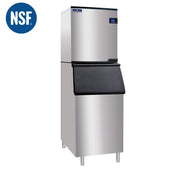 HISAKAGE 22" AC-500W  Water-cooled Split Cube Ice Machine with 352lbs Storage Bin - 480 lbs Daily Output, 115V