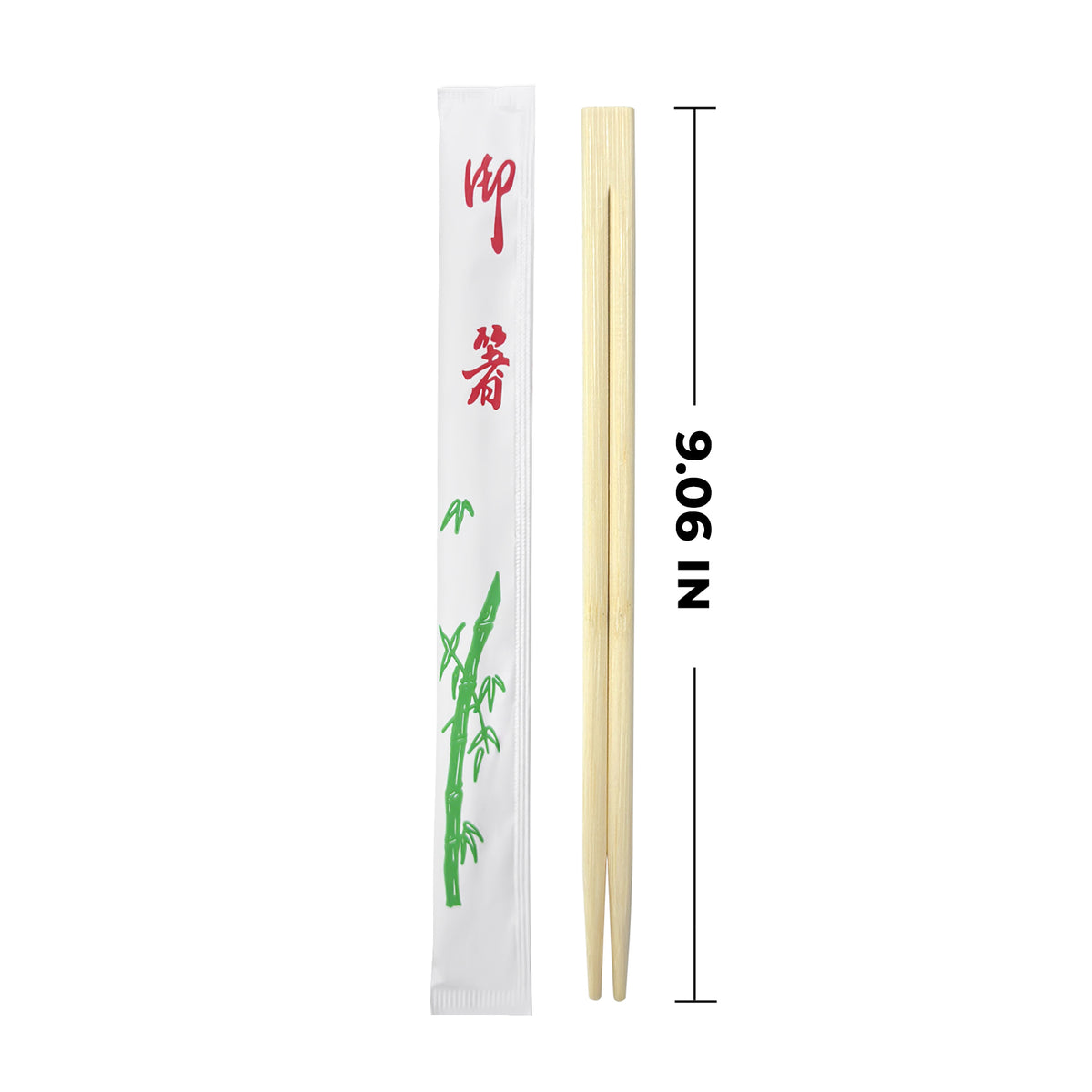 [2,000ct] 9" Twin Paper-Wrapped Bamboo Chopsticks-knots