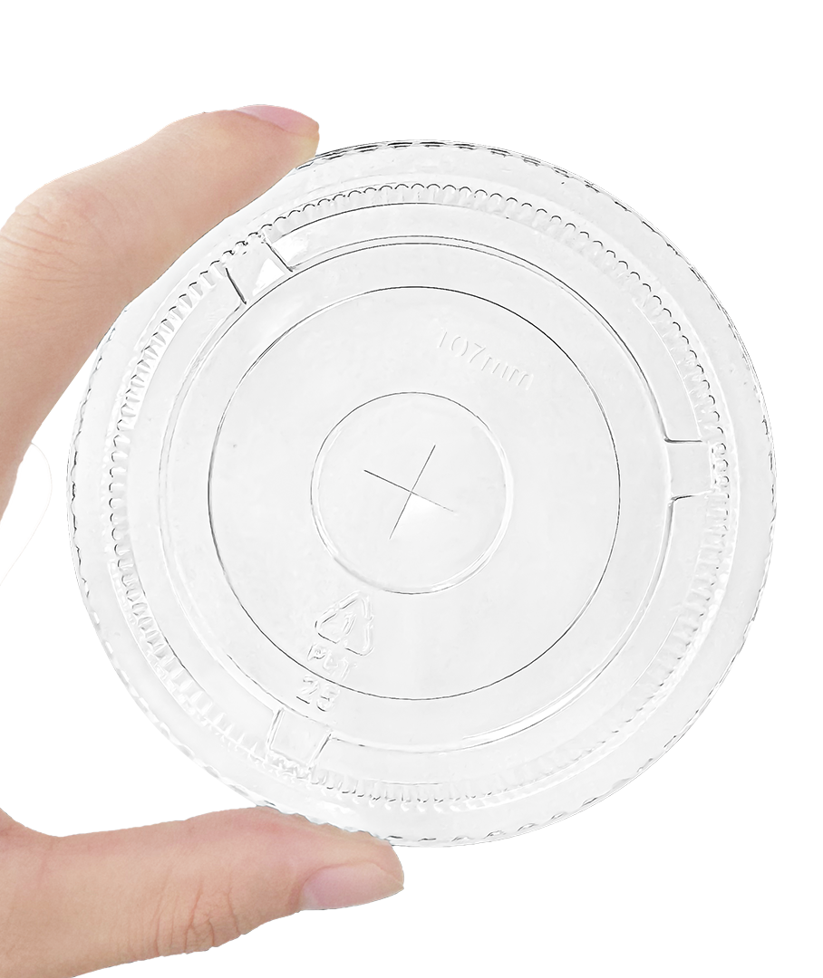 PET Flat Lids with 107mm-500/Case