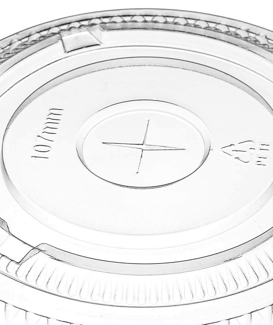 PET Flat Lids with 107mm-500/Case