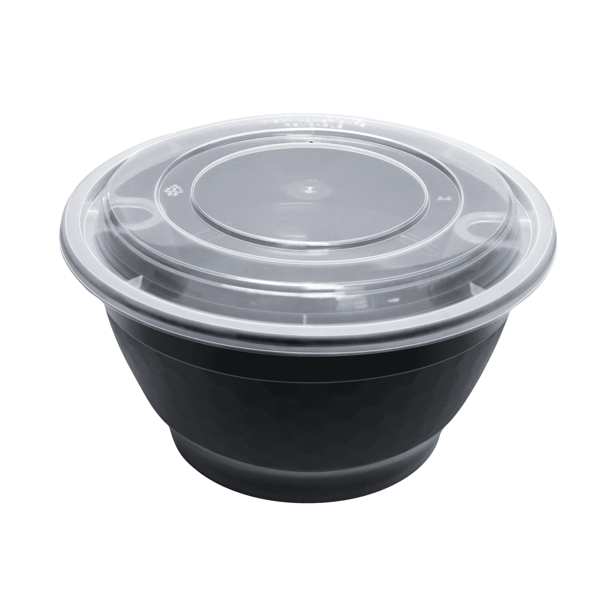 [120ct] 48oz PP Plastic Microwaveable Heavy Weight Noodle Bowl | Black - Biocean by Danube BlueBiocean