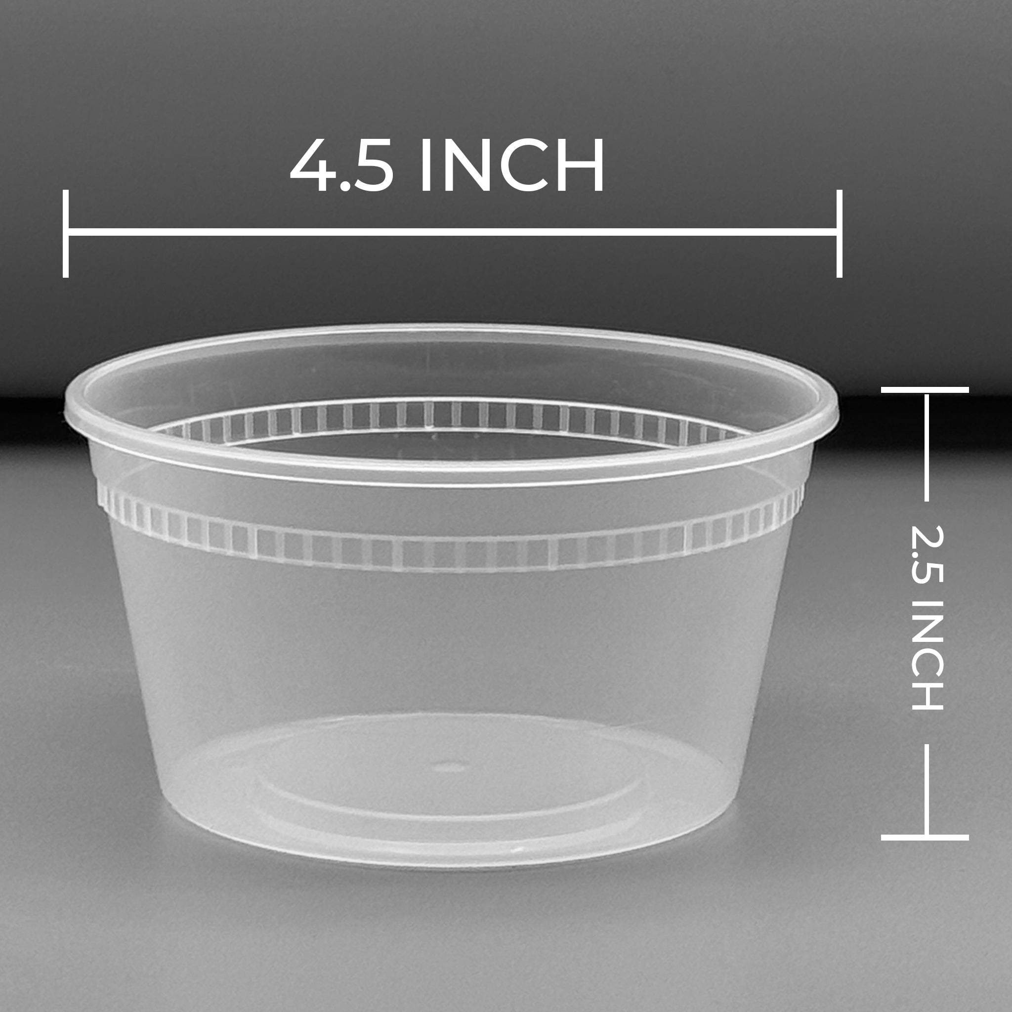 [240ct] 12oz PP Plastic Deli Containers with Lids | Clear