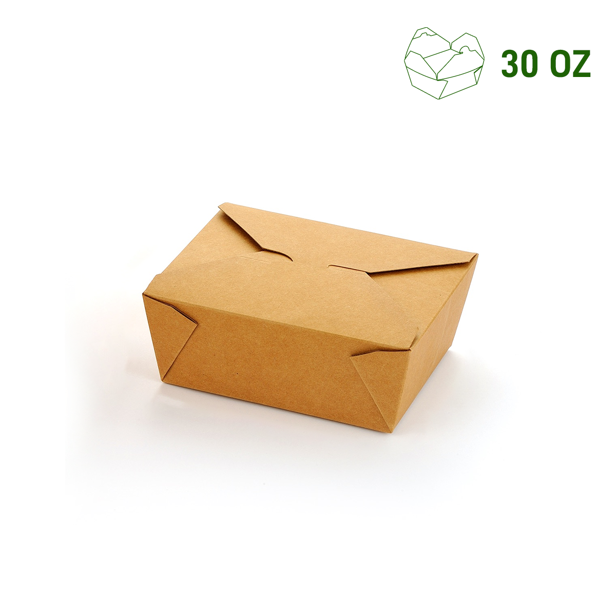 [450ct] Kraft Microwavable Folded Paper #1 Take-Out Containers | 30oz