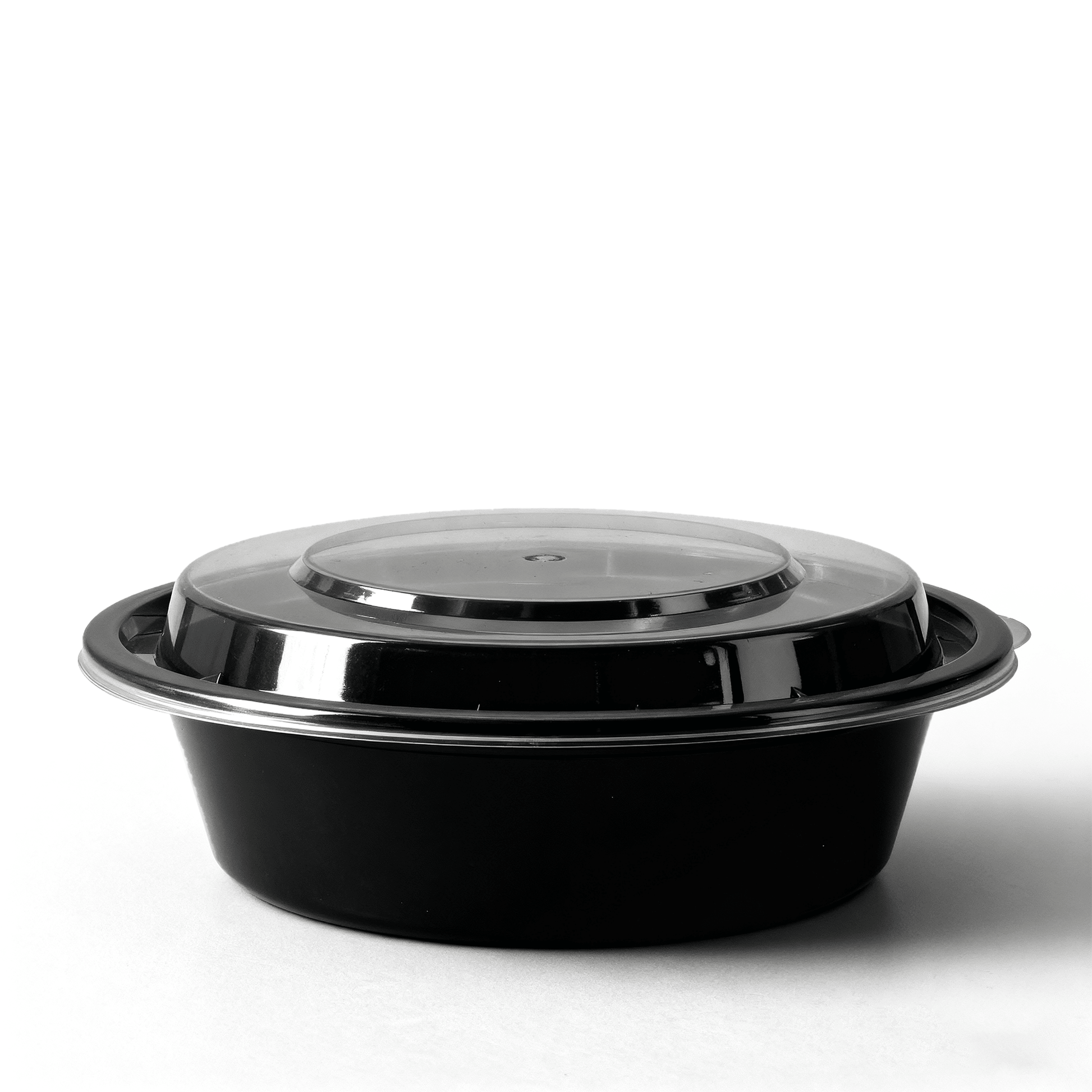 [150ct] 16 oz PP Plastic Microwaveable Takeout Containers & Lids | Round | Black - Biocean by Danube BlueBiocean