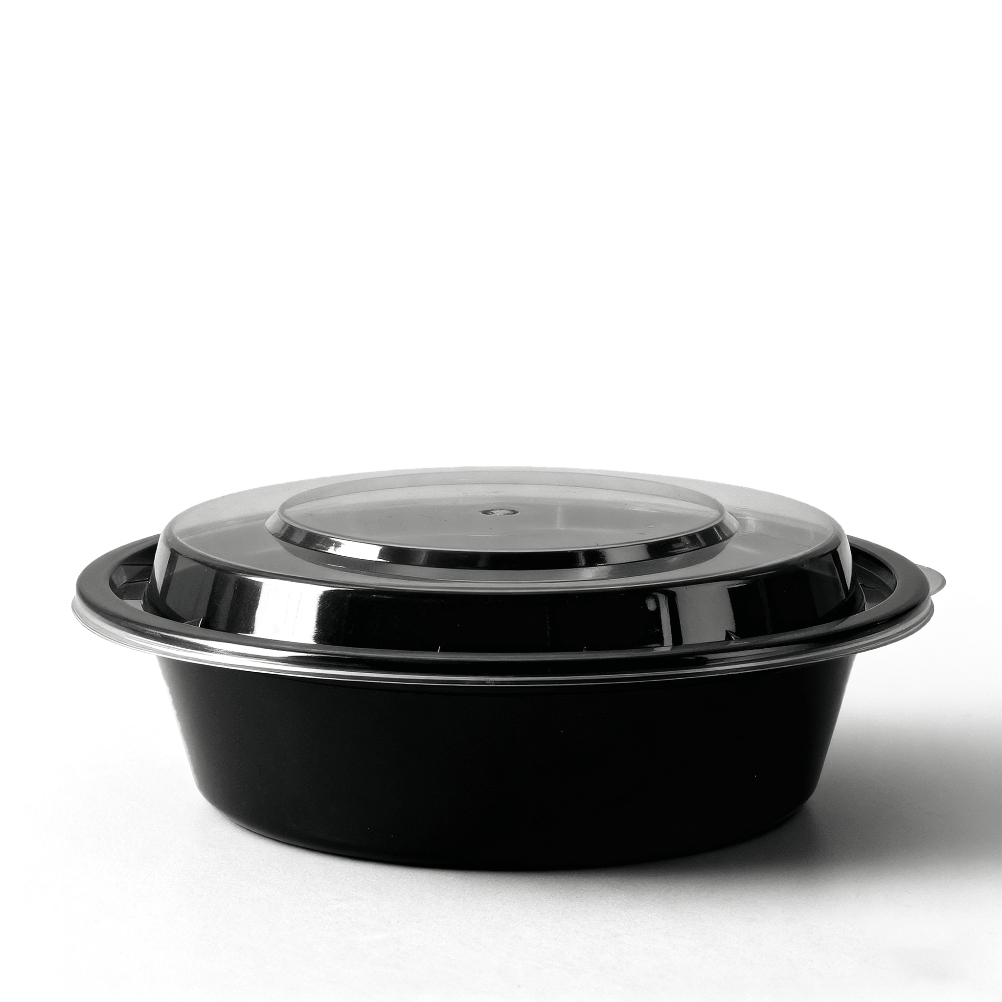 [150ct] 16 oz PP Plastic Microwaveable Takeout Containers & Lids | Round | Black - Biocean by Danube BlueBiocean