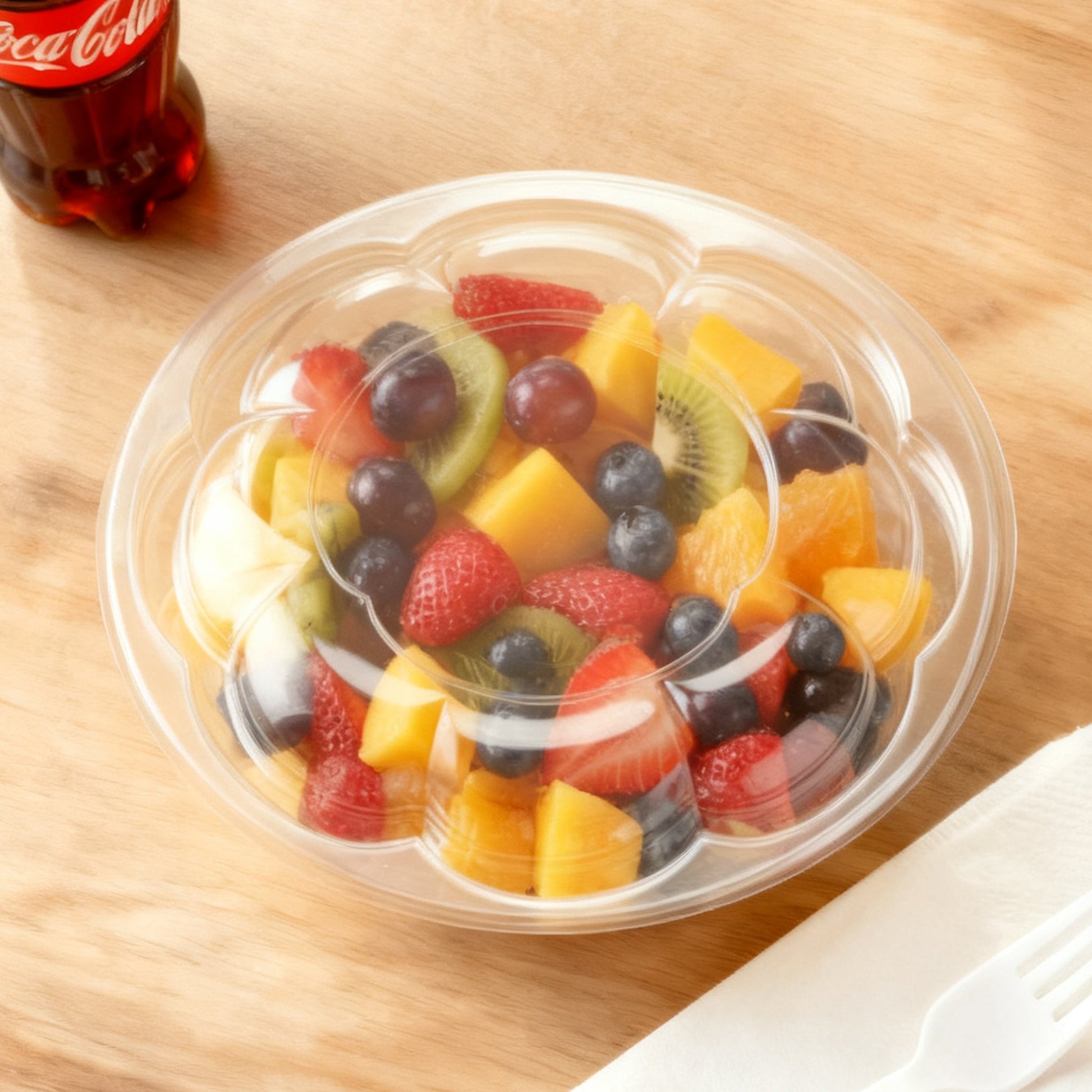 [150ct] 16oz PET Salad Bowl with Lid | Clear - Biocean by Danube BlueBiocean